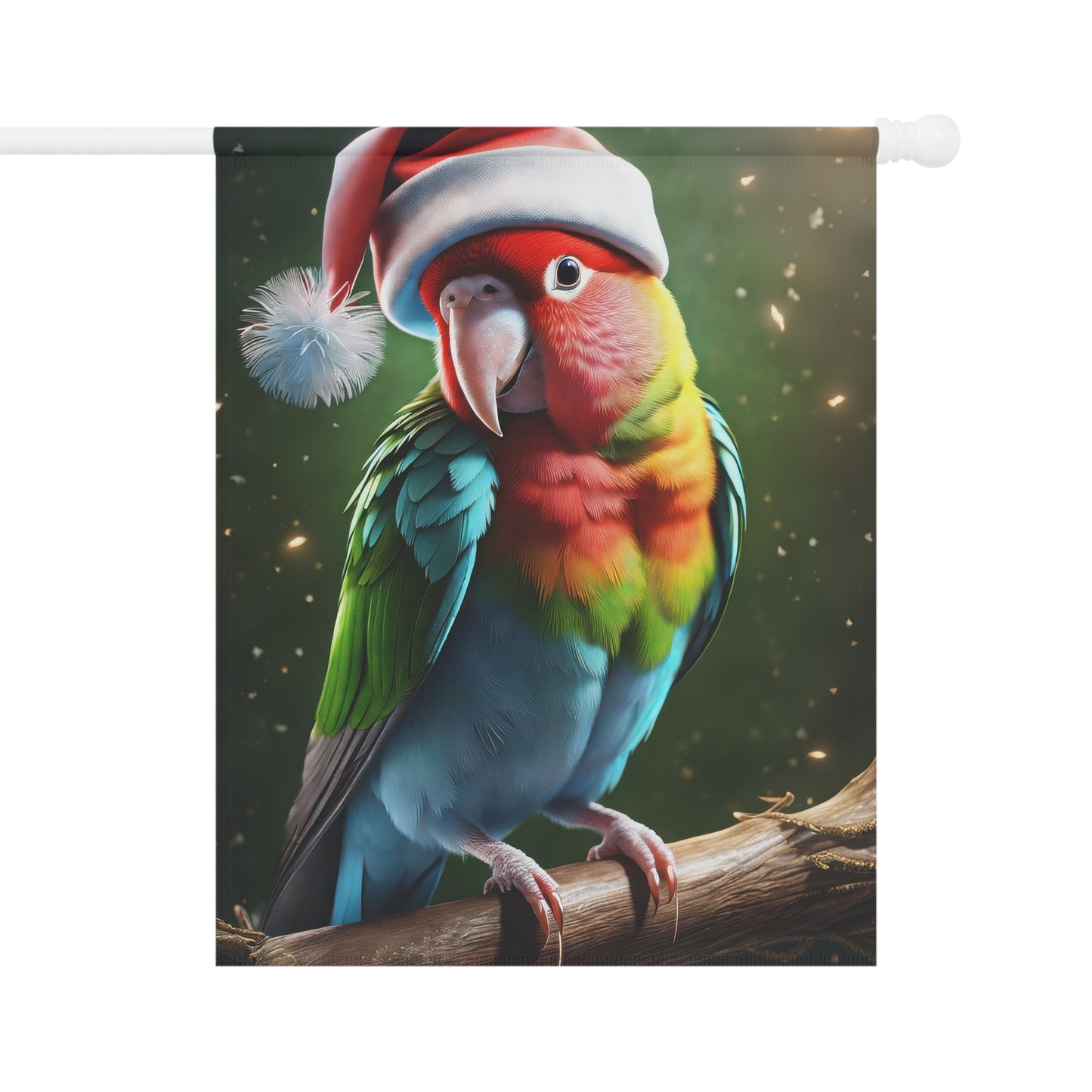 Christmas Lovebird Holiday Garden Flag/ House Banner