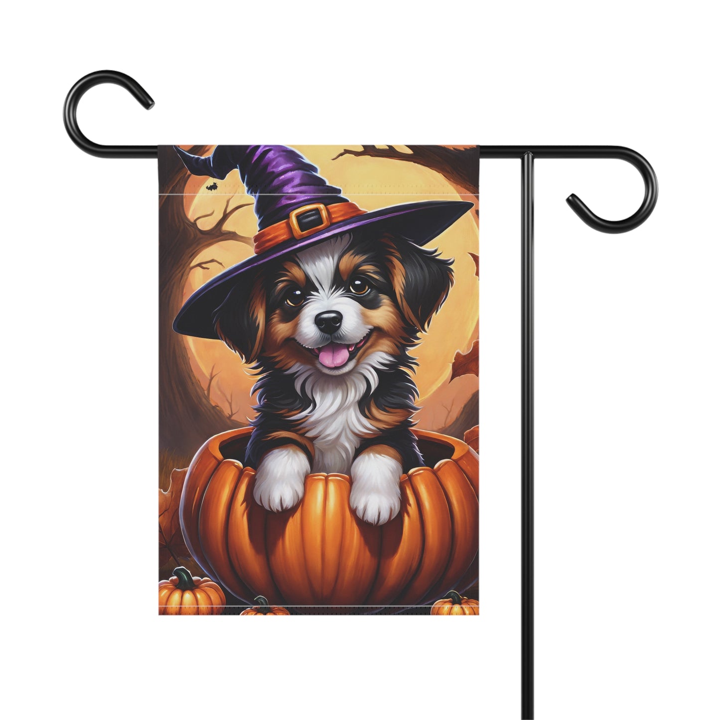 Playful Puppy Halloween Garden Flag/ House Banner