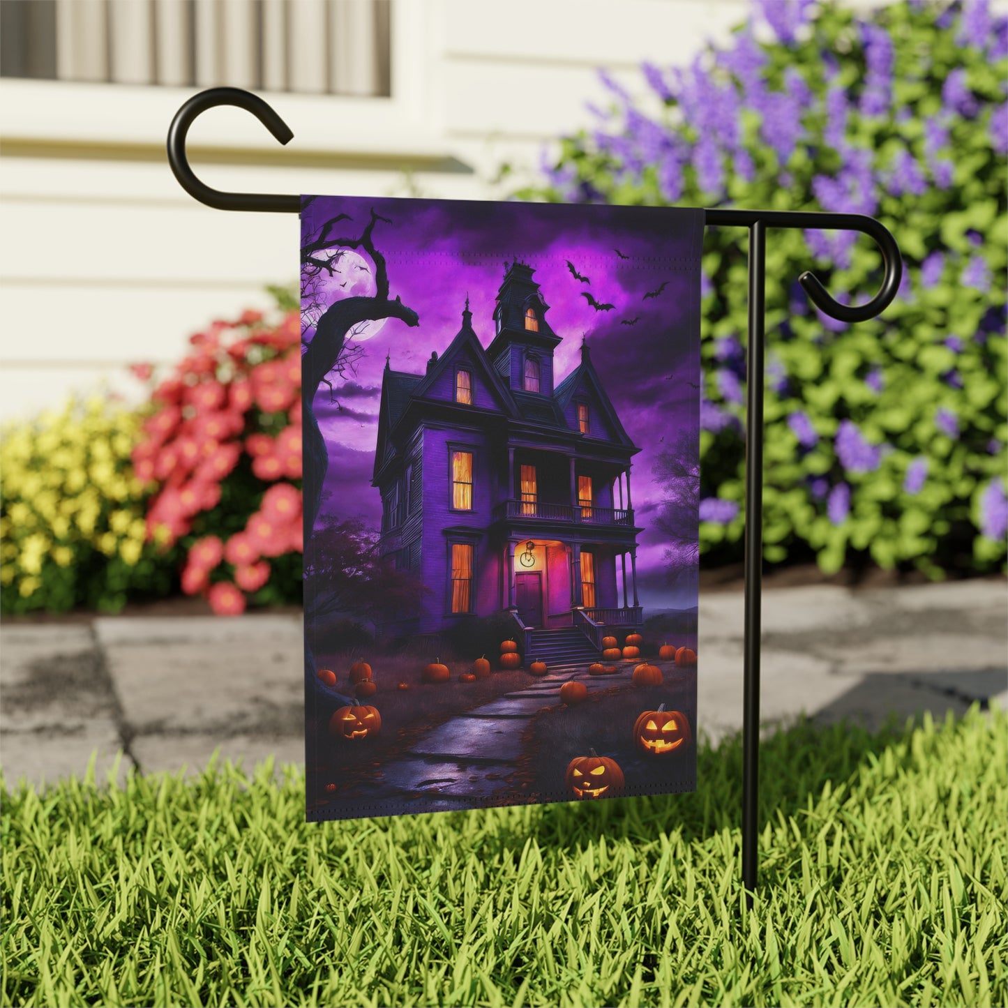 Halloween Creepy Mansion Garden Flag/ House Banner