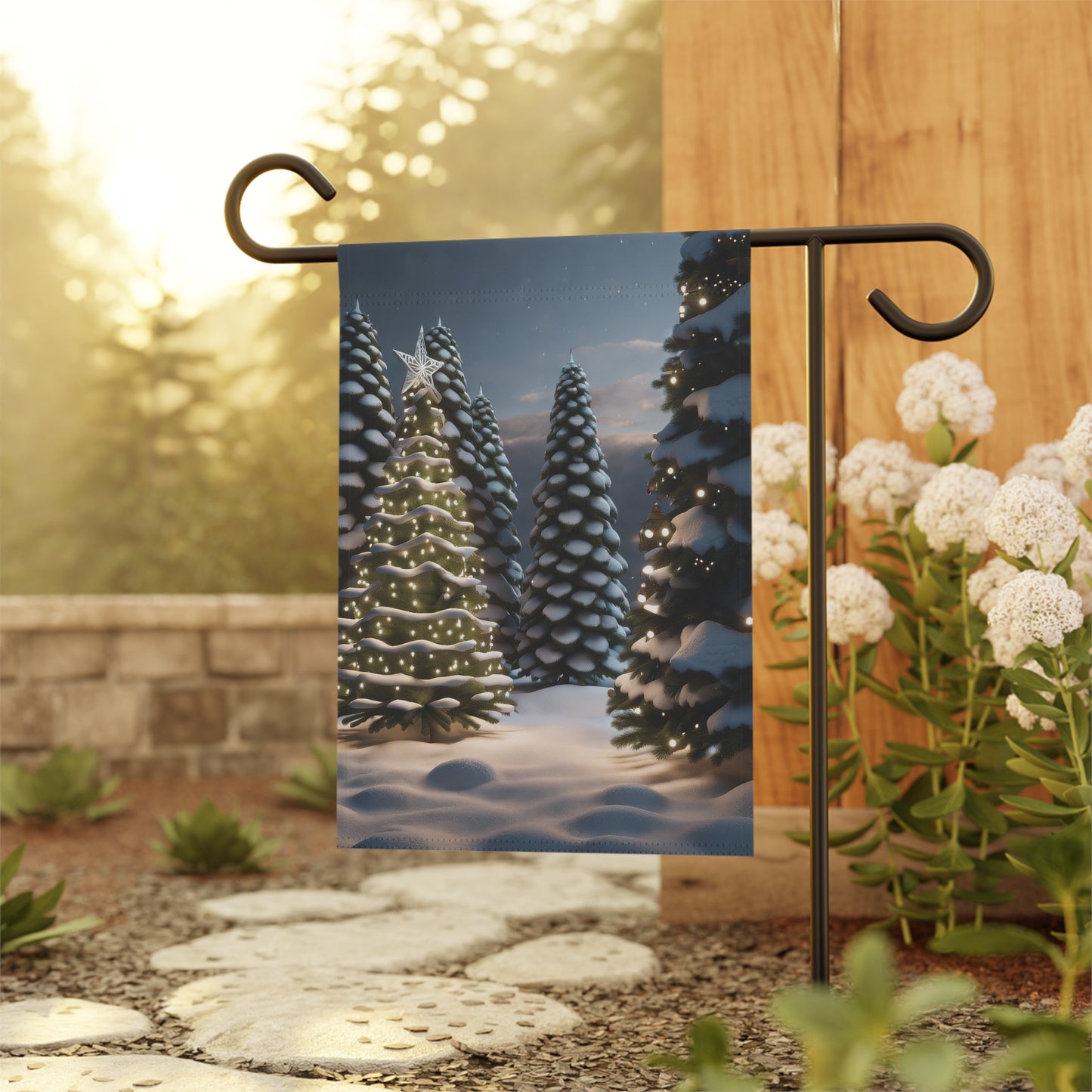 Beautiful Winter Wonderland Holiday Garden Flag/ House Banner