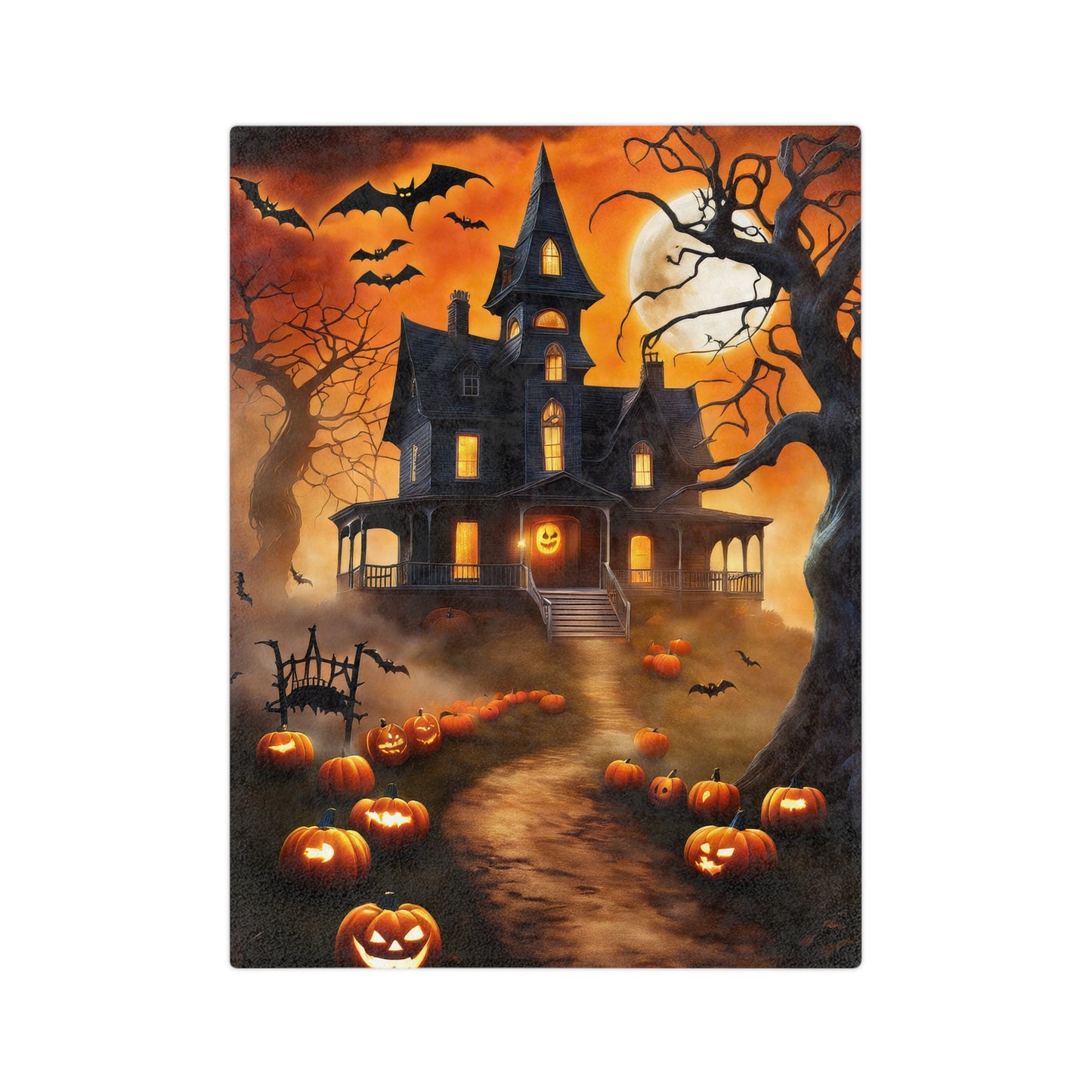 Spooky Haunted House Halloween  Blanket