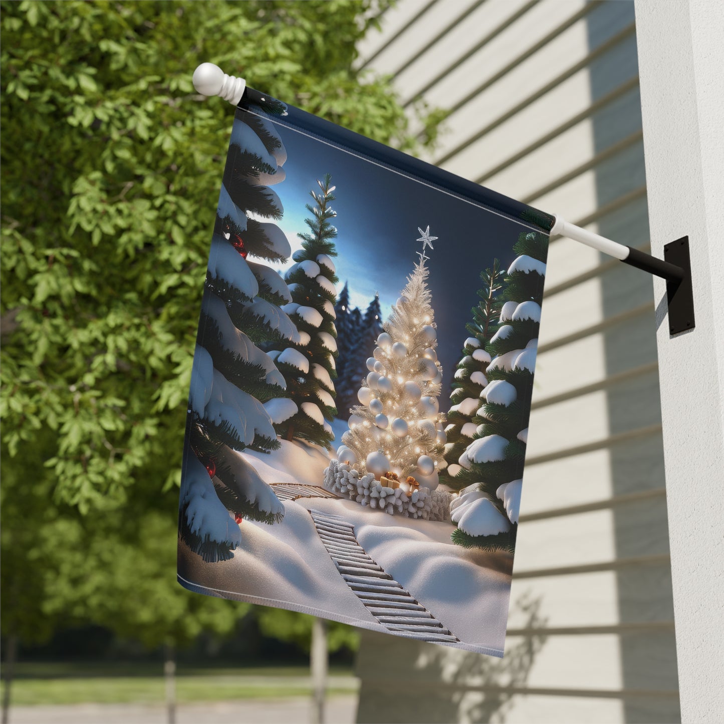 Winter Wonderland Holiday Garden Flag/ House Banner