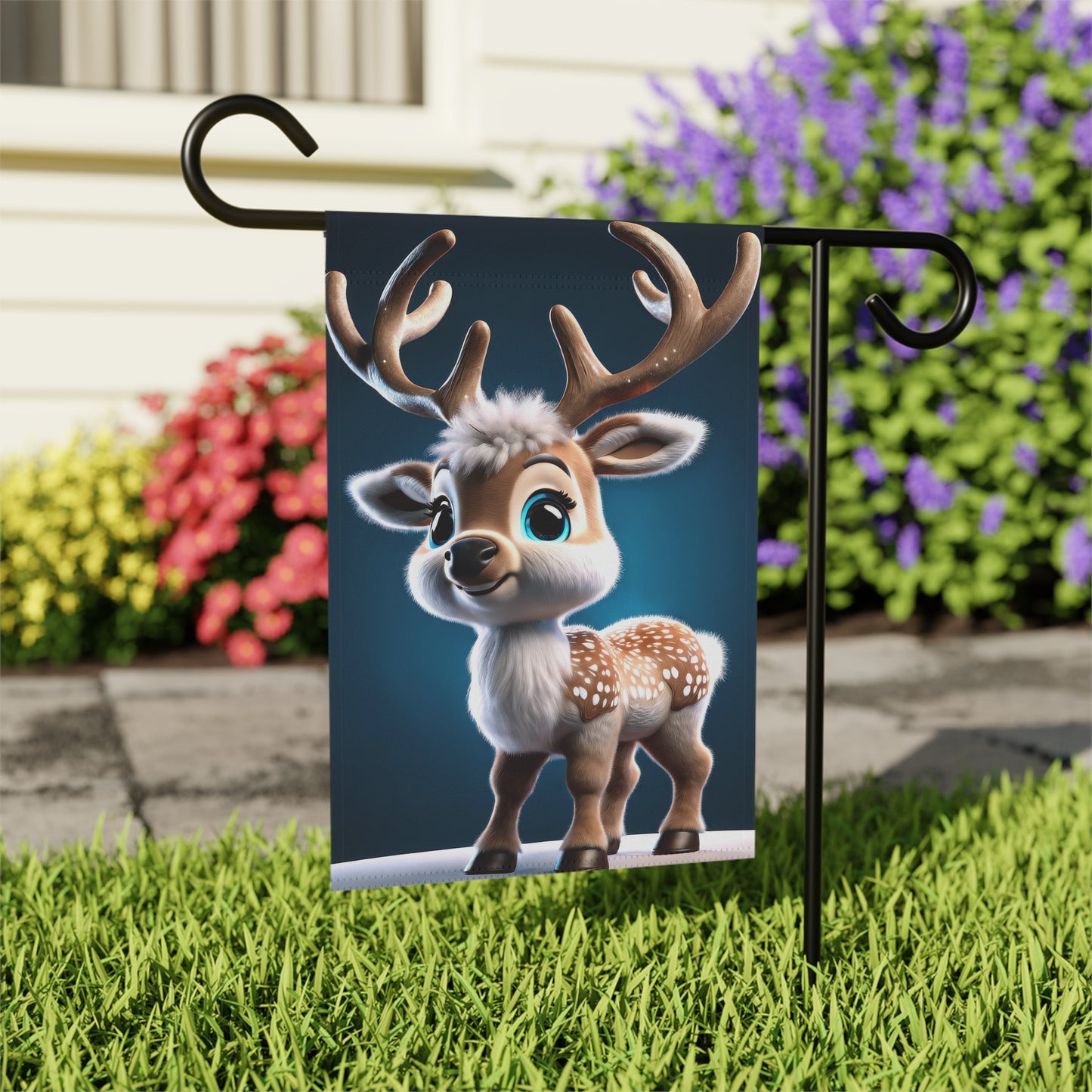 Precious Baby Reindeer Holiday Garden Flag/ House Banner