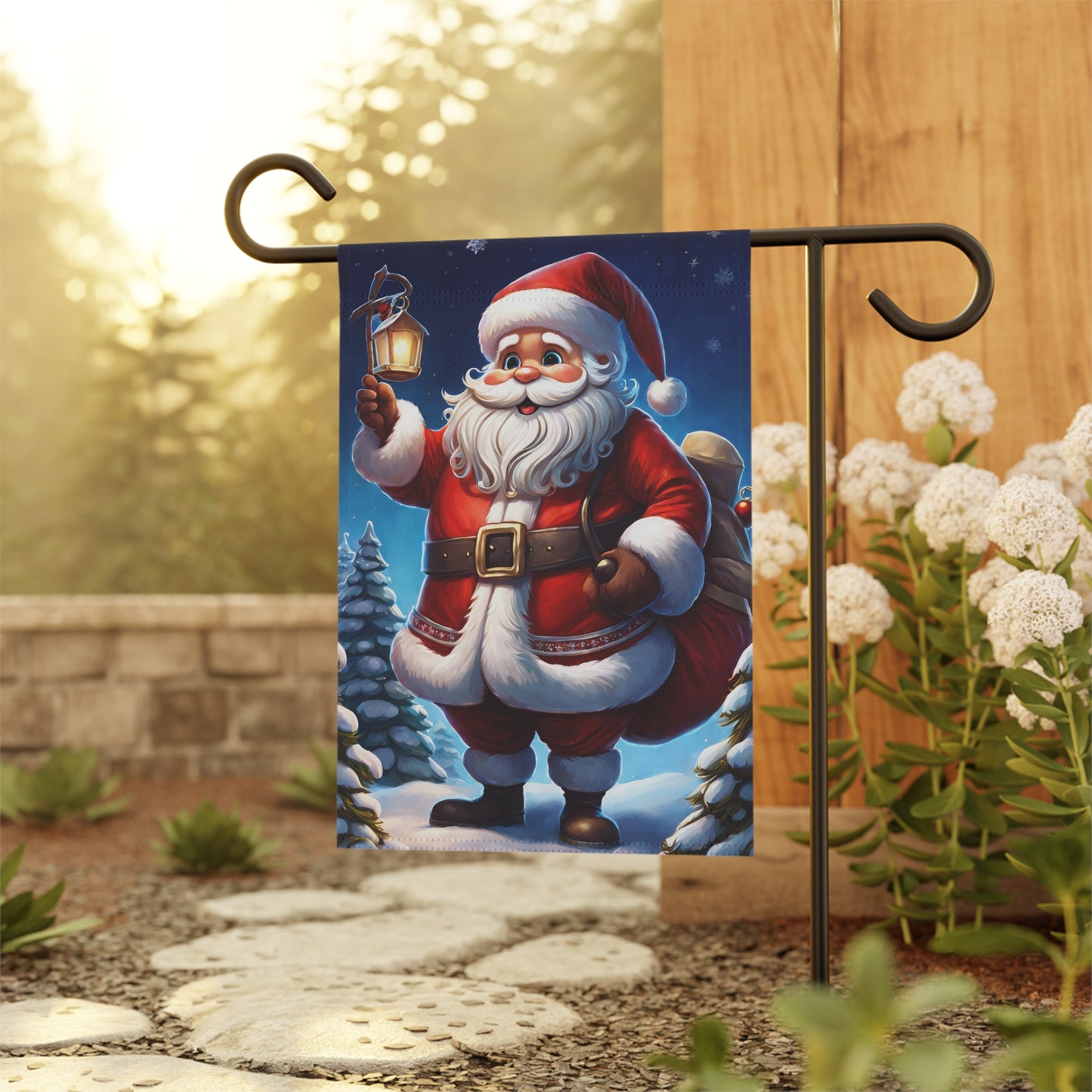 Jolly Santa Holiday Garden Flag/ House Banner