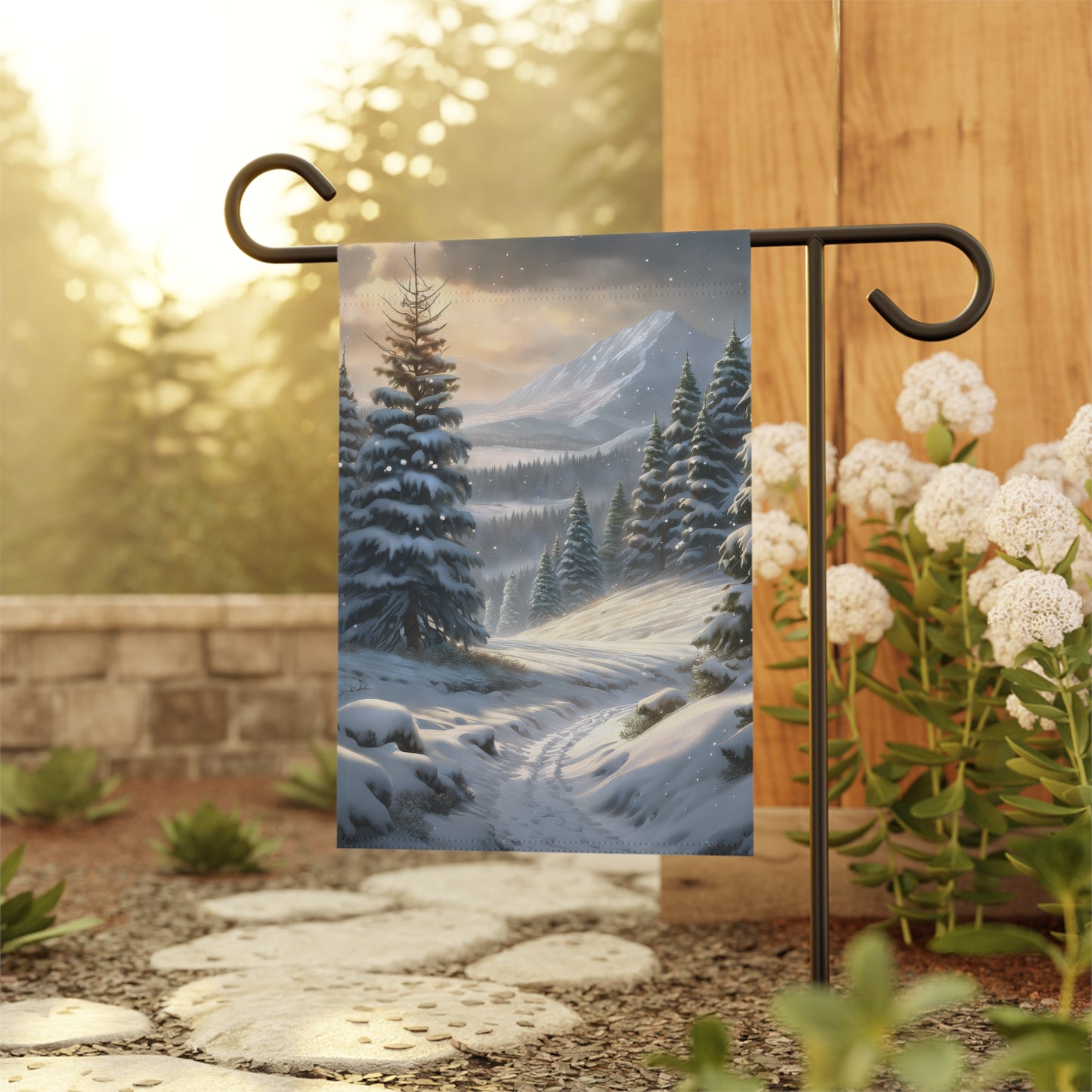 Beautiful Winter Wonderland Holiday Garden Flag/ House Banner