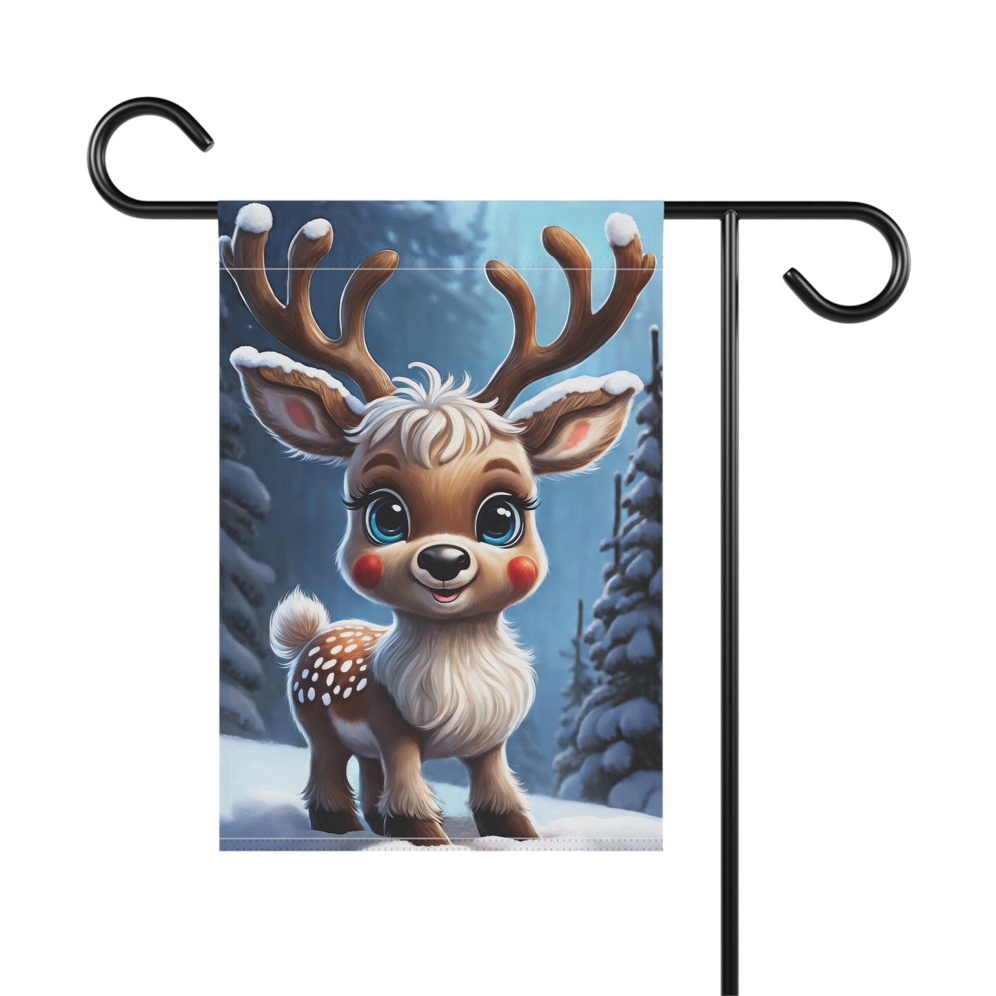 Sweet Baby Reindeer Holiday Garden Flag/ House Banner