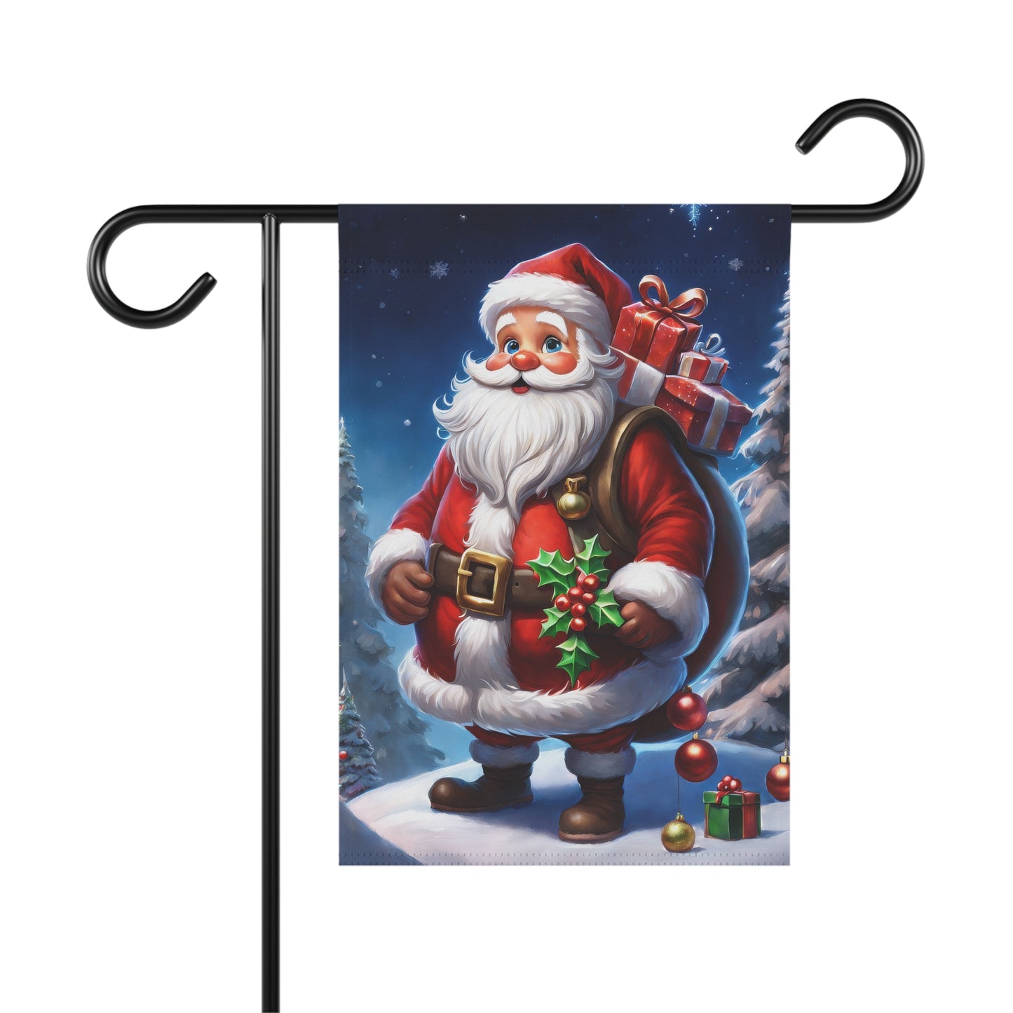 Jolly Santa Holiday Garden Flag/ House Banner