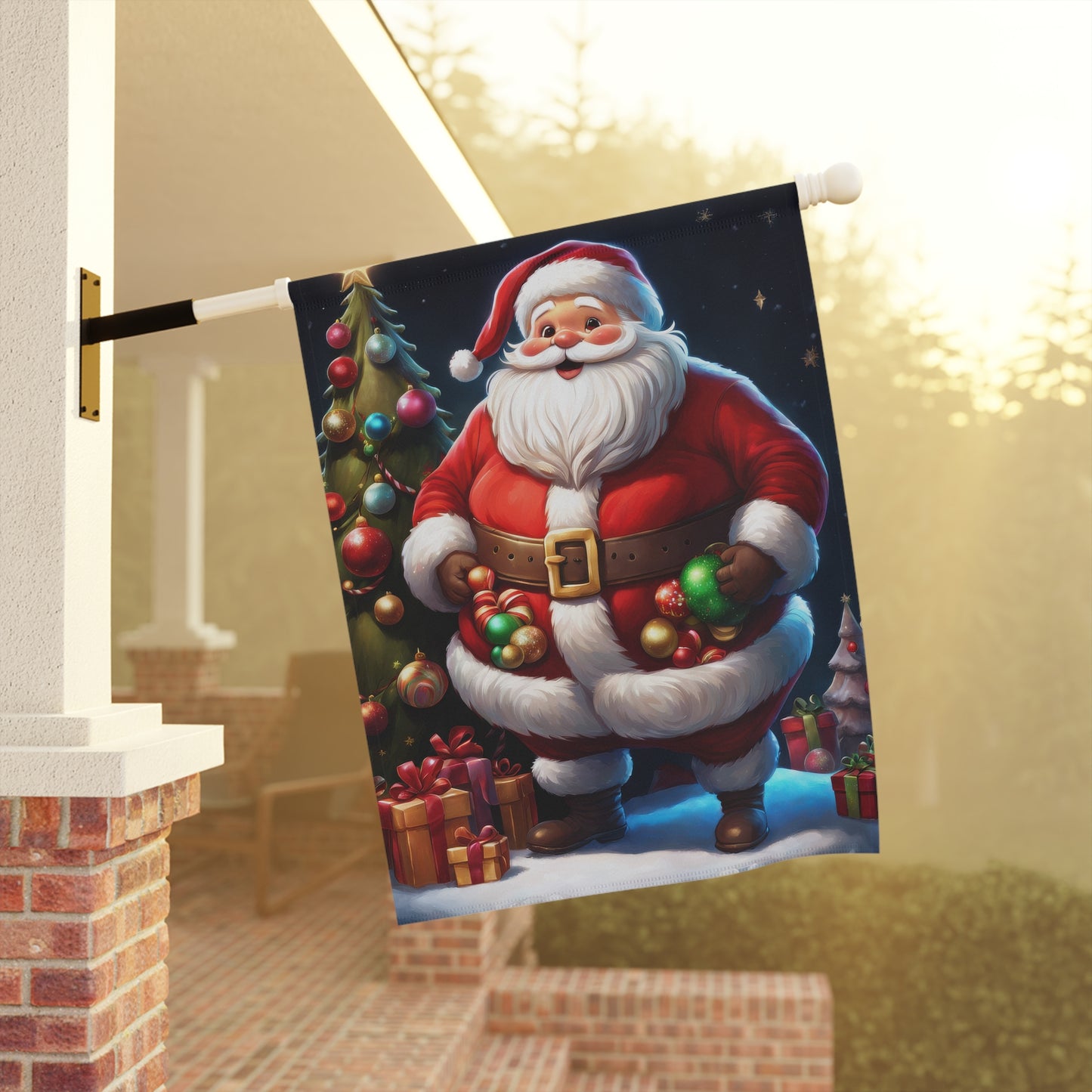 Santa Holiday Garden Flag/ House Banner