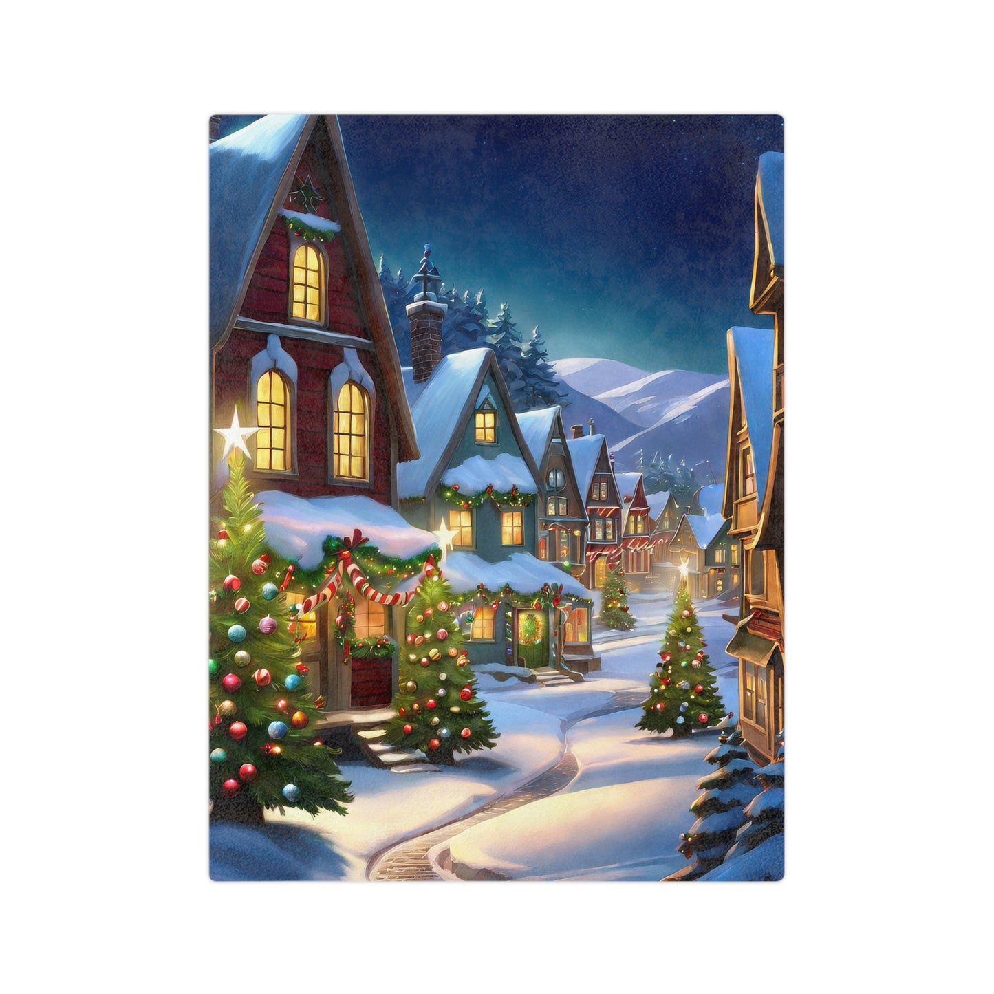 Charming Christmas Town Plush Sofa Blanket