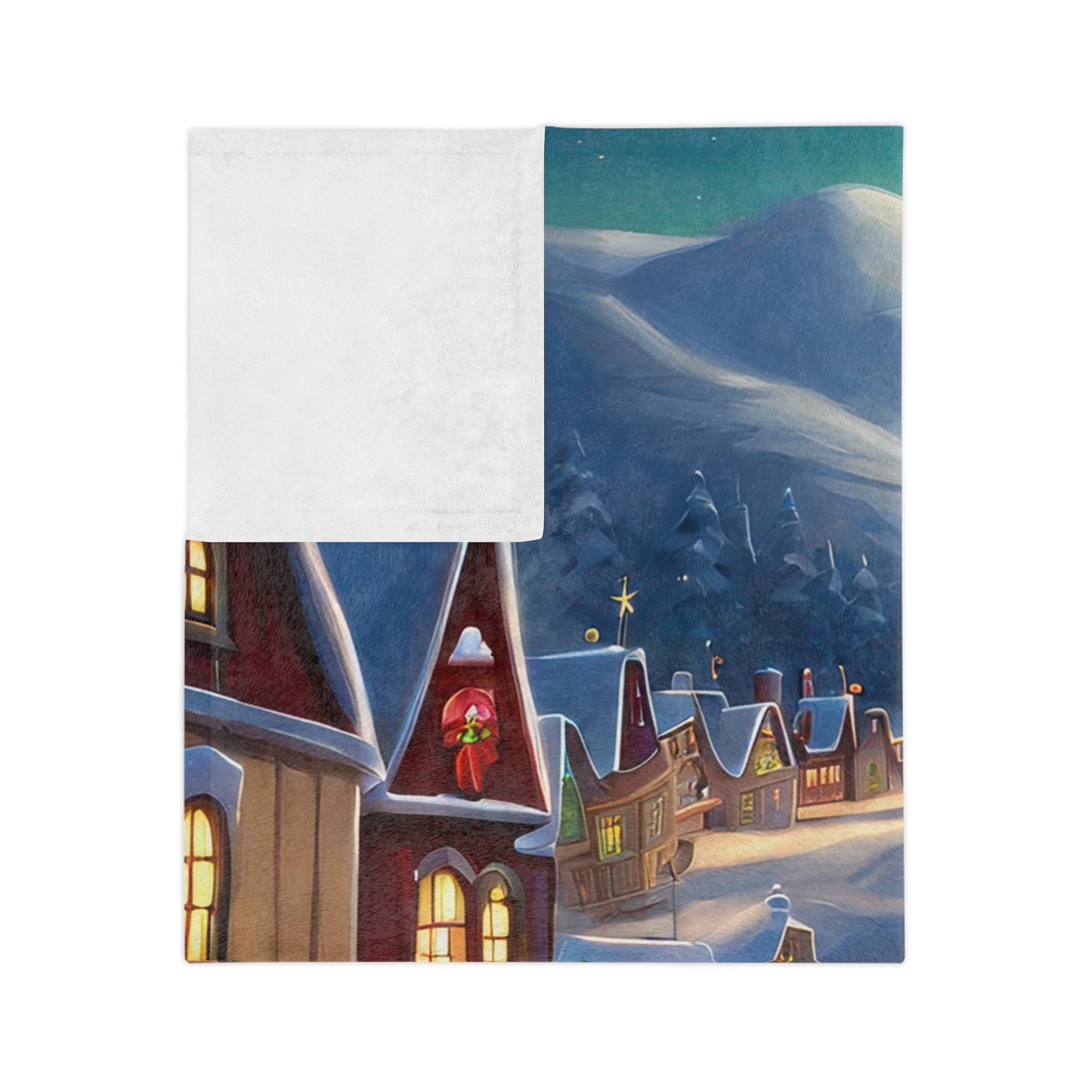 Quaint Christmas Town Plush Blanket