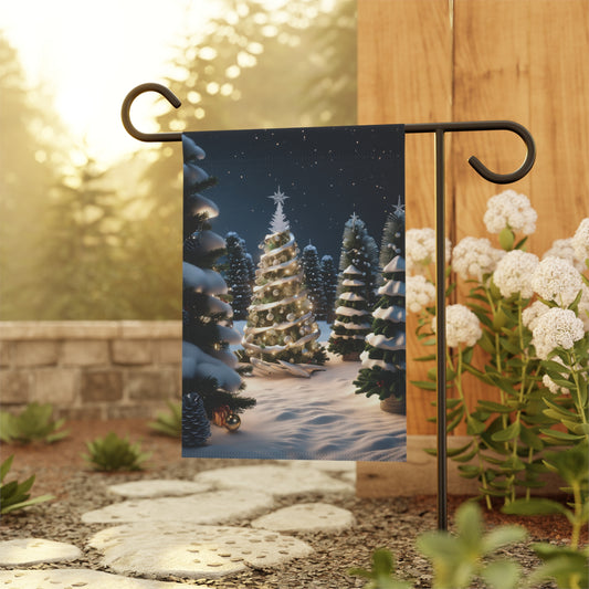 Christmas Tree in the Woods Holiday Garden Flag/ House Banner