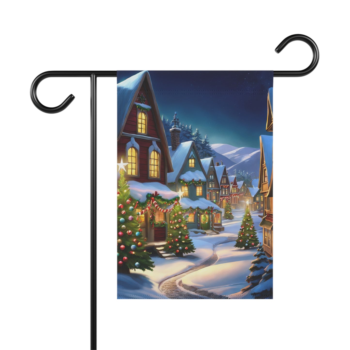 Colorful Holiday Town Garden Flag/ House Banner