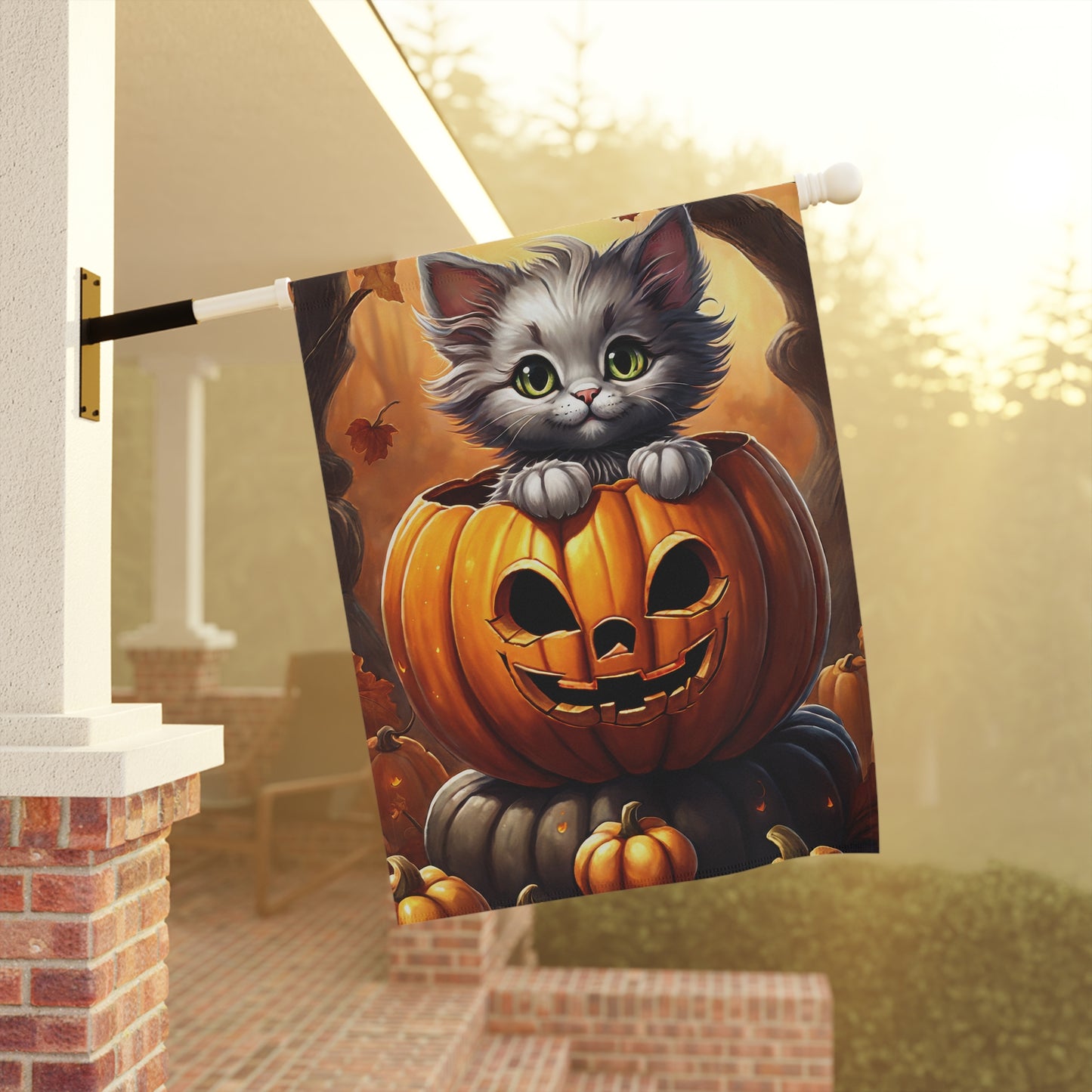 Precious Kitten Halloween Garden Flag/ House Banner