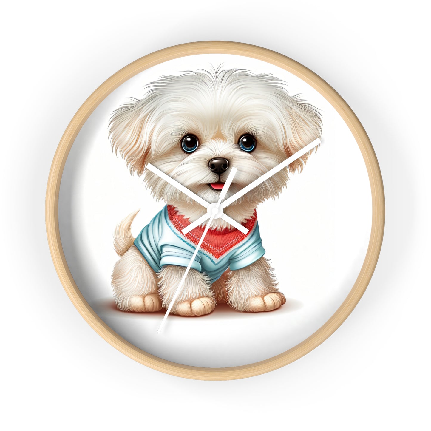 Maltese Puppy Wall Clock