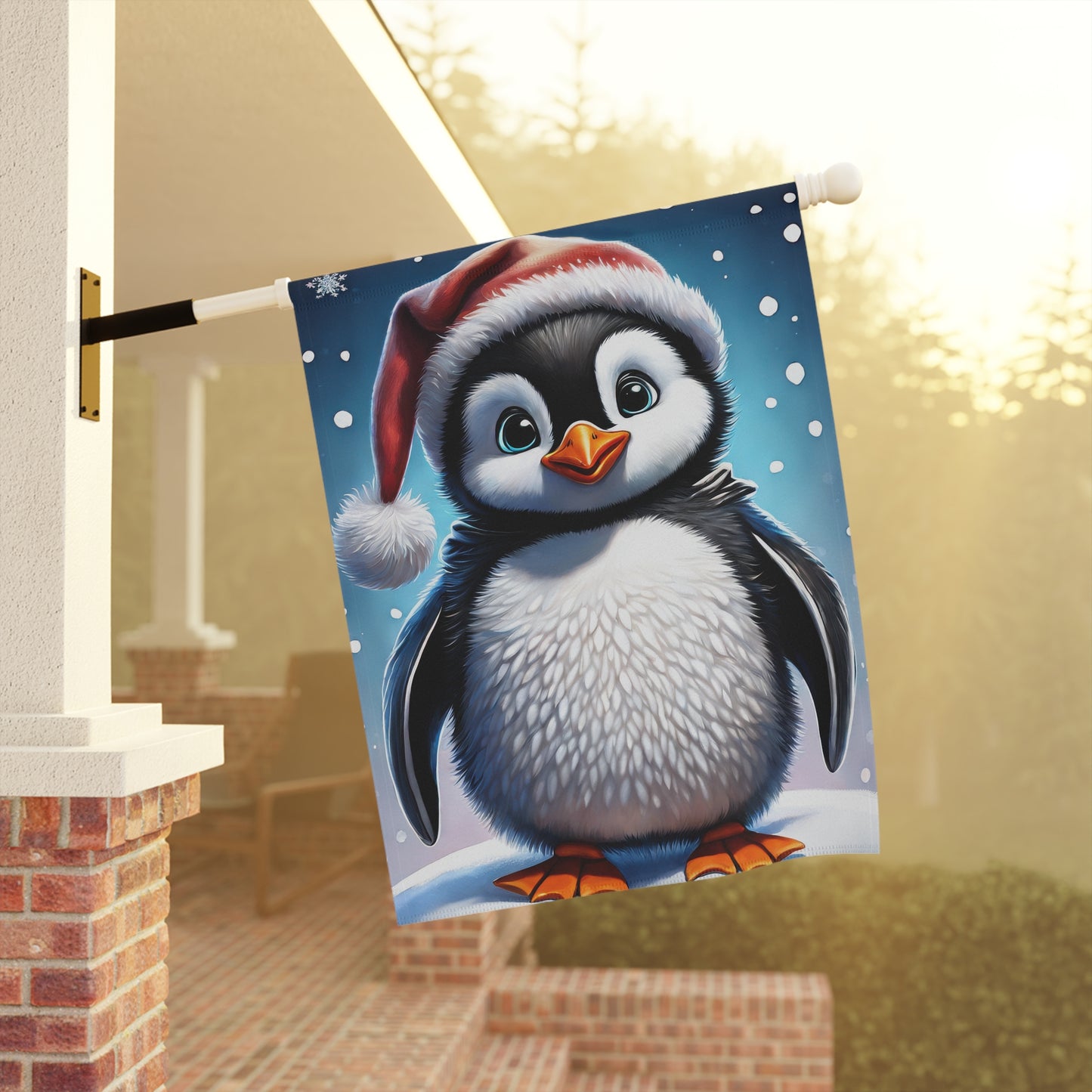 Holiday Penguin Garden Flag/ House Banner