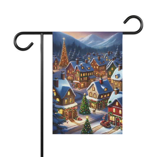 Peaceful Holiday Town Garden Flag/ House Banner