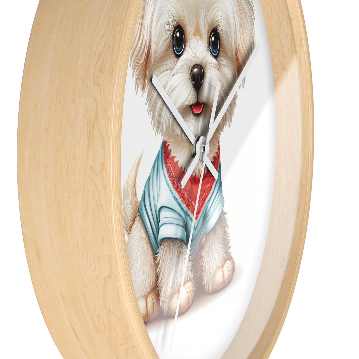 Maltese Puppy Wall Clock