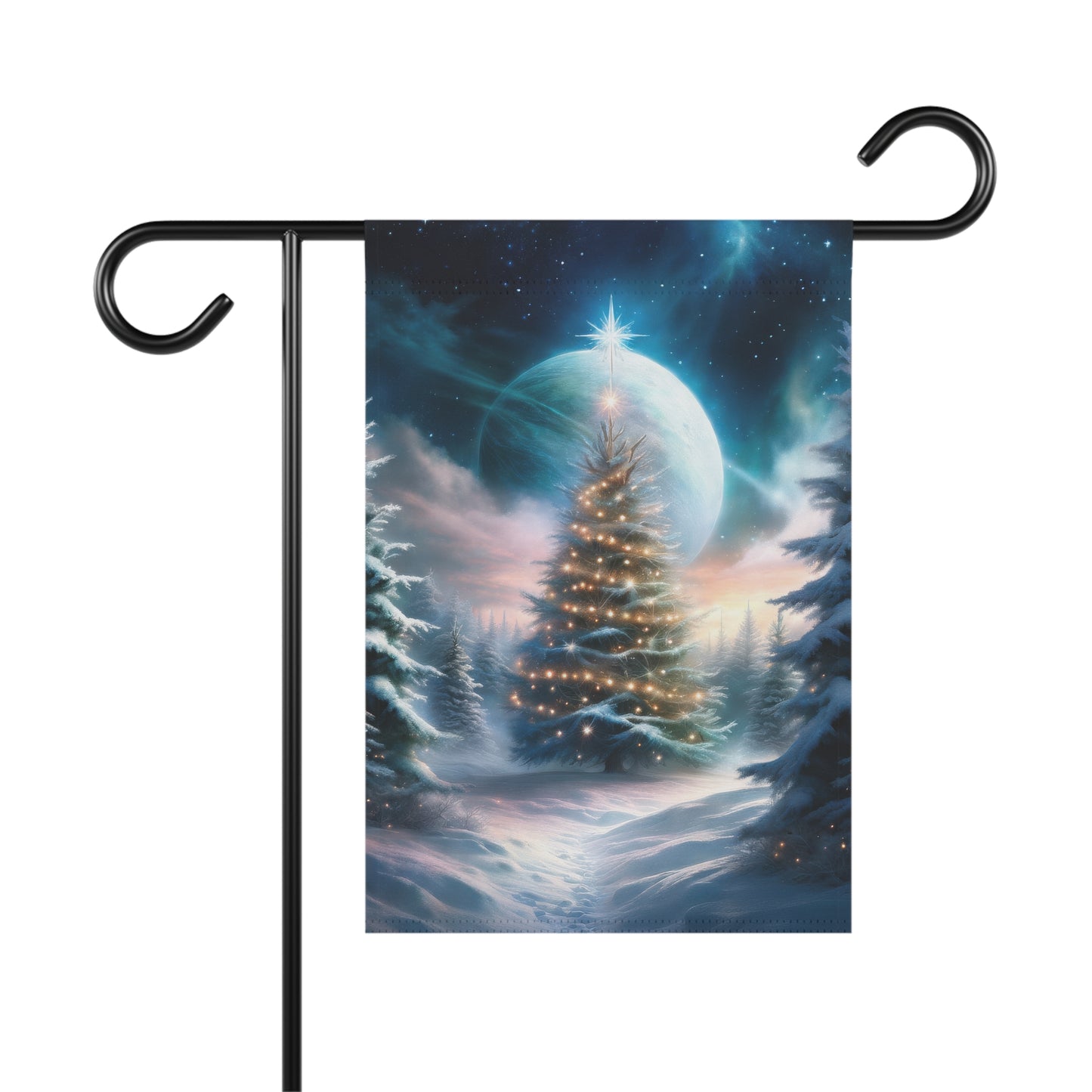 Stunning Wintery Woods Scene Holiday Garden Flag/ House Banner