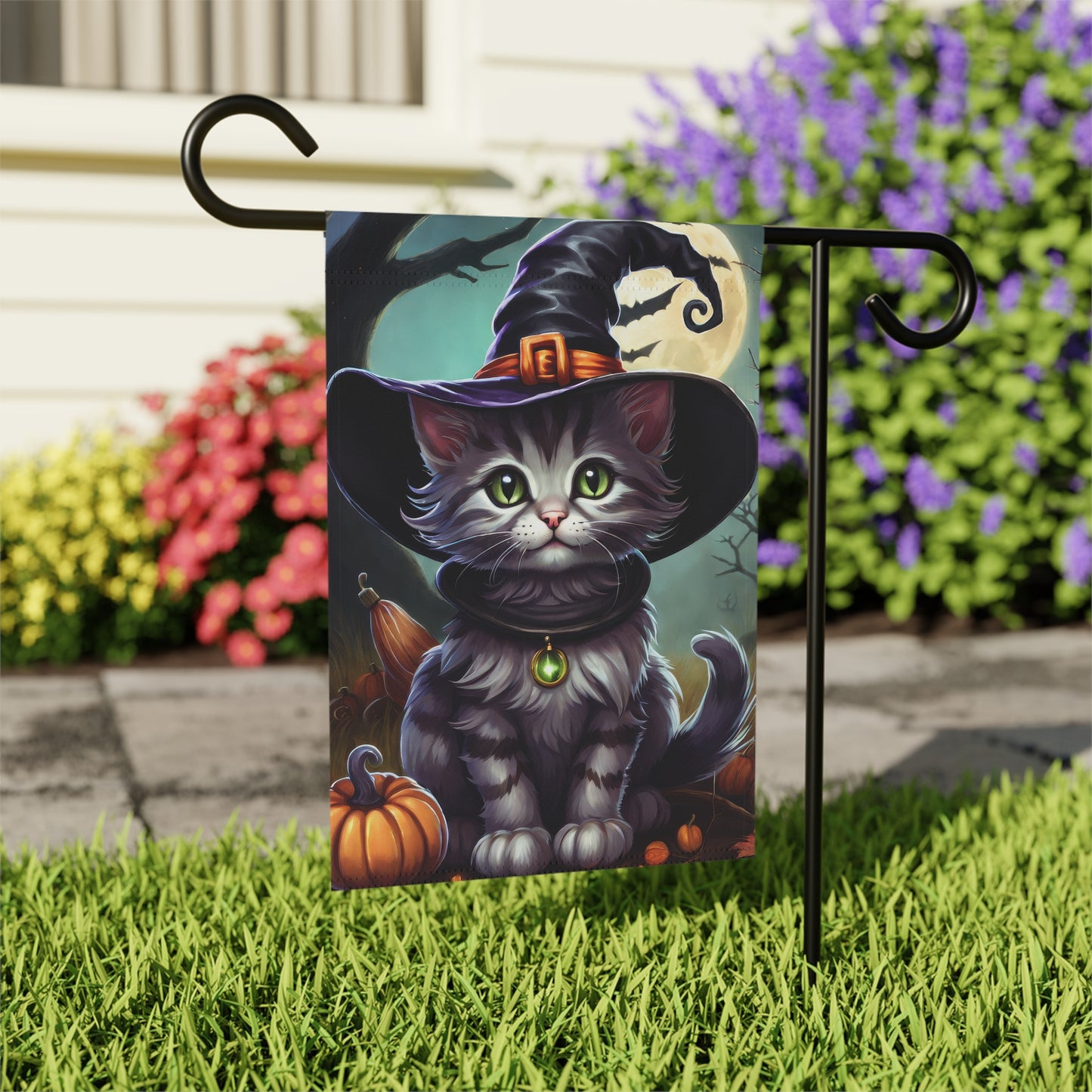 Adorable Kitten Halloween Garden Flag/ House Banner