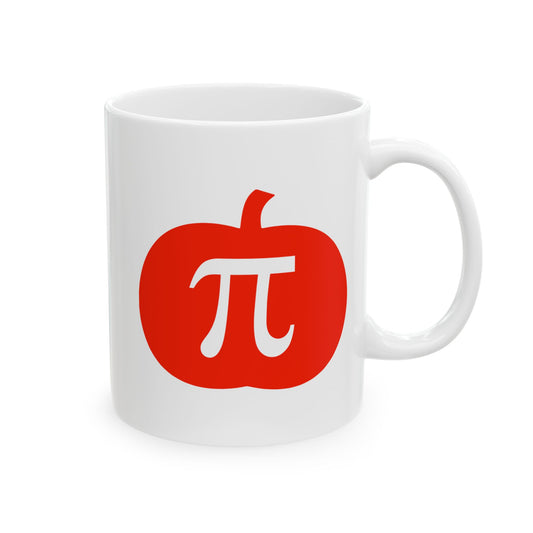 Pumpkin PI Coffee Mug, Pumpkin Pie Mug, Math Coffee Mug, White Ceramic Mug 11oz