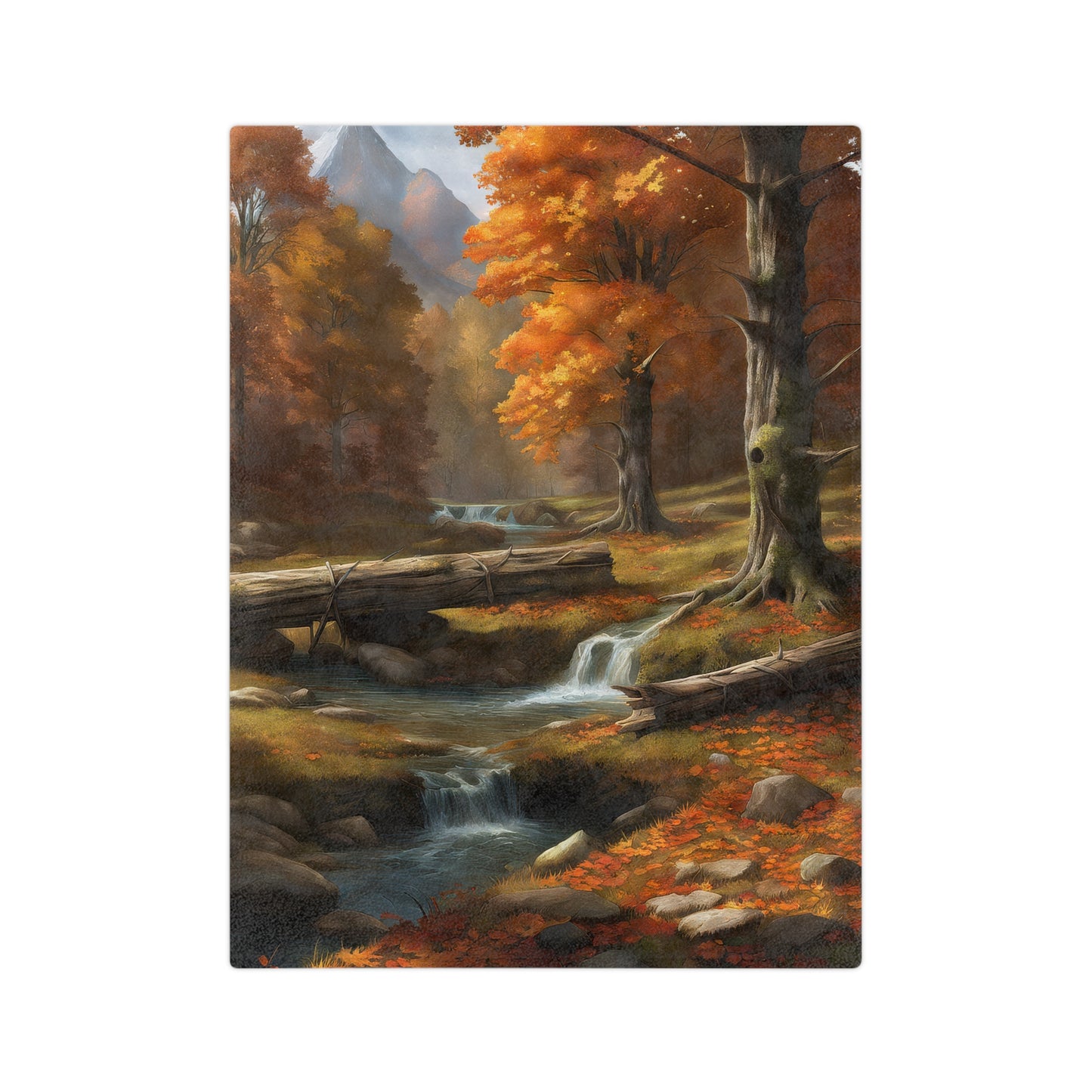 Plush Blanket with a Autumn Scene