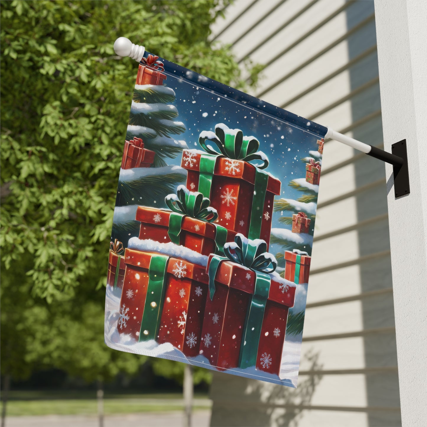 Holiday Presents Garden Flag/ House Banner