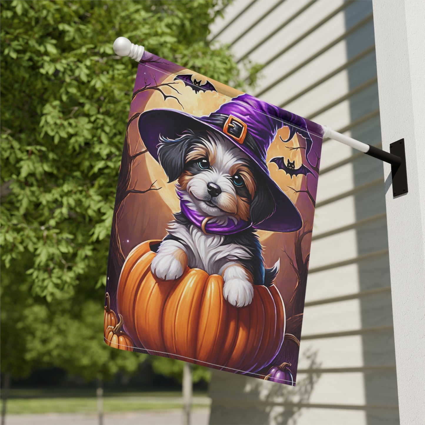 Sweet Puppy Halloween Garden Flag/ House Banner