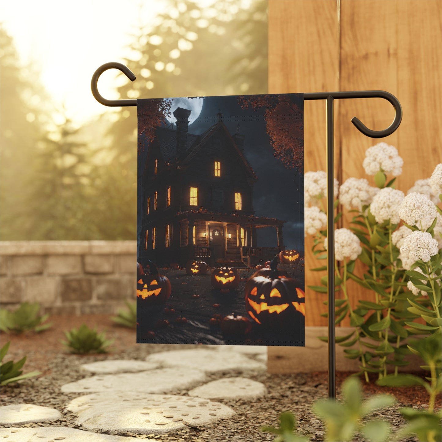 Eerie Halloween Garden Flag/ House Banner