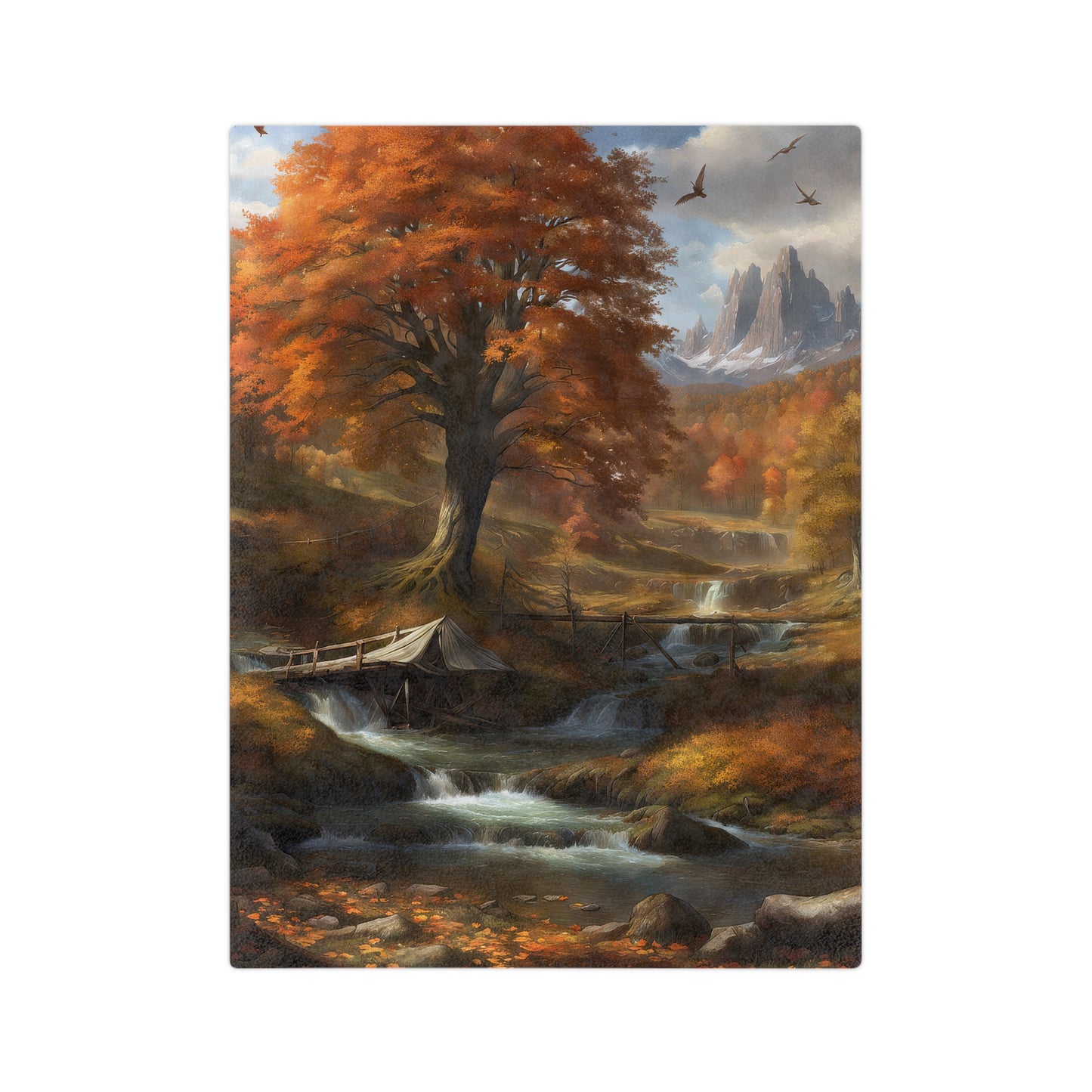 Scenic and Colorful Fall Plush Blanket