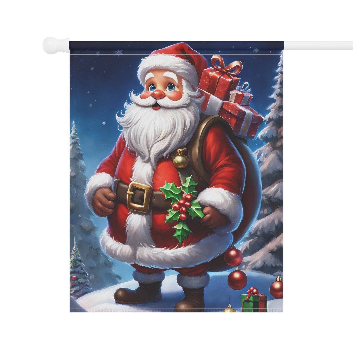 Jolly Santa Holiday Garden Flag/ House Banner