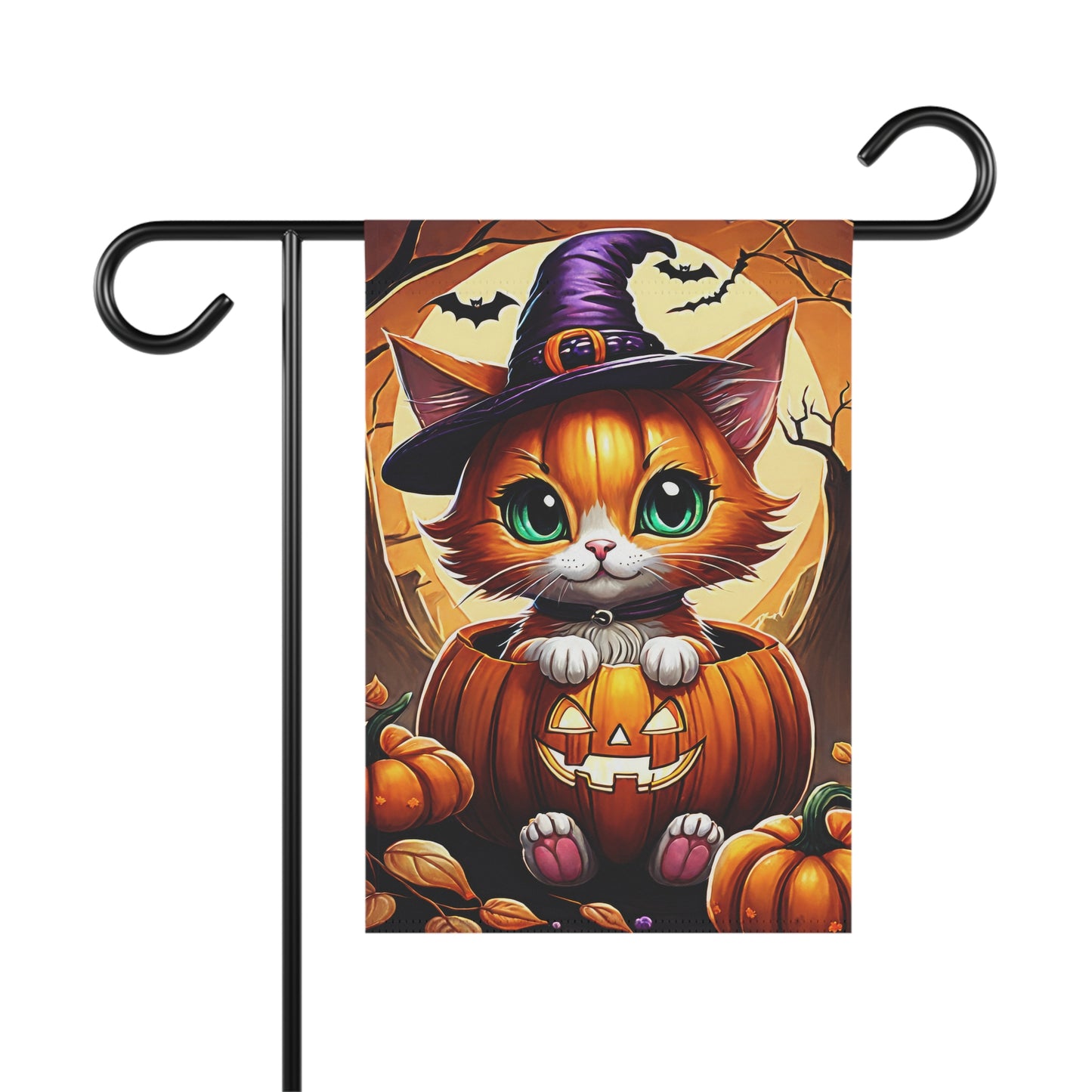 Playful Kitten Halloween Garden Flag/ House Banner