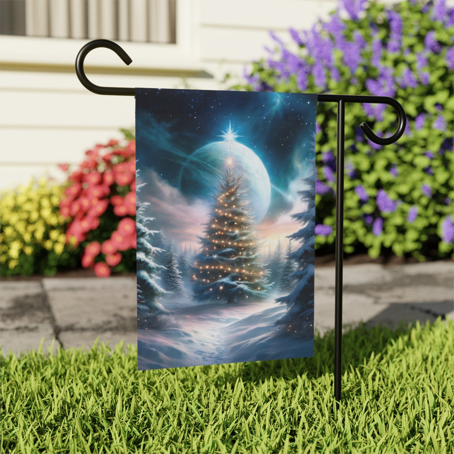 Stunning Wintery Woods Scene Holiday Garden Flag/ House Banner