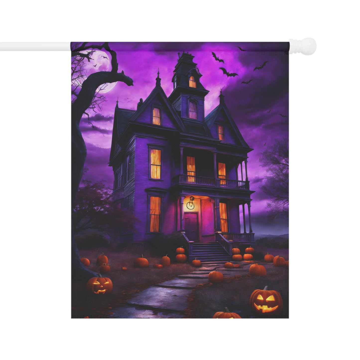 Halloween Creepy Mansion Garden Flag/ House Banner