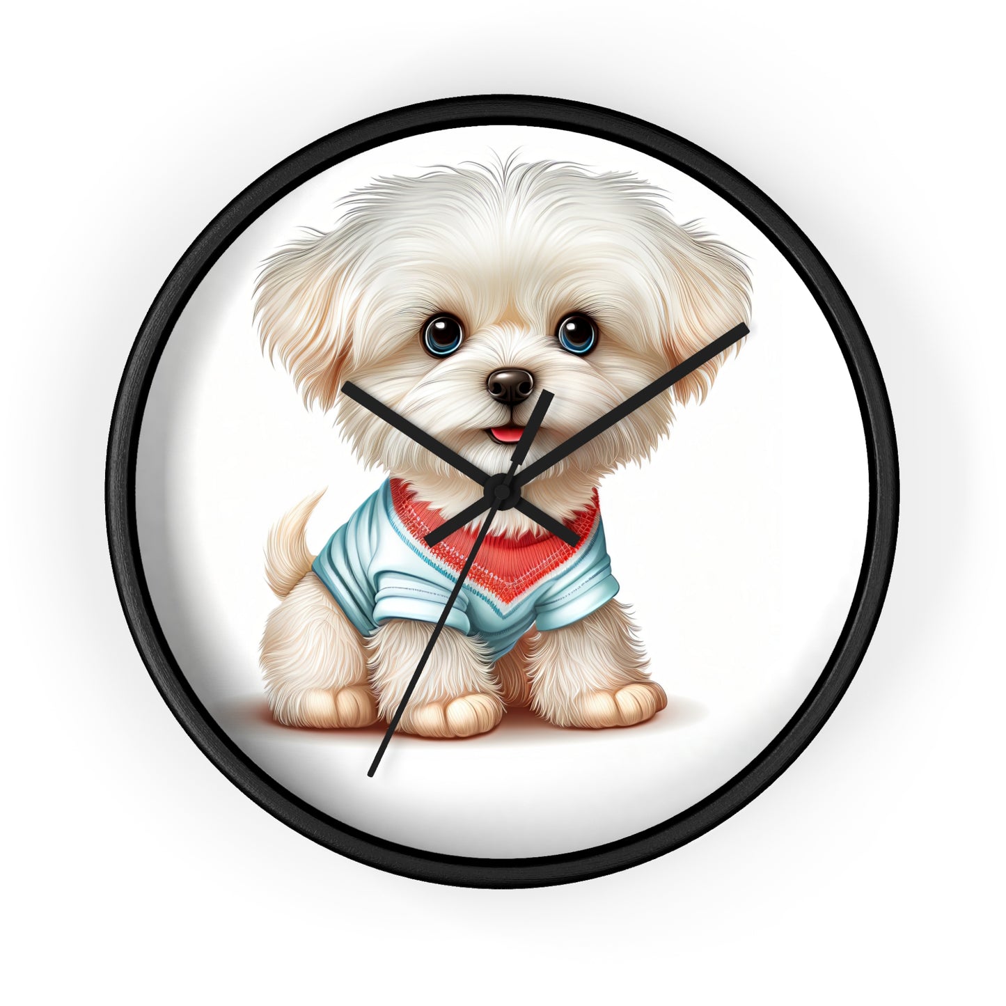 Maltese Puppy Wall Clock