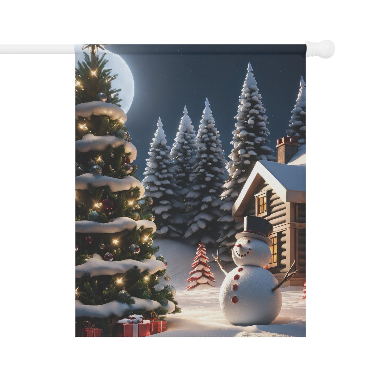 Festive Snowman Holiday Garden Flag/ House Banner