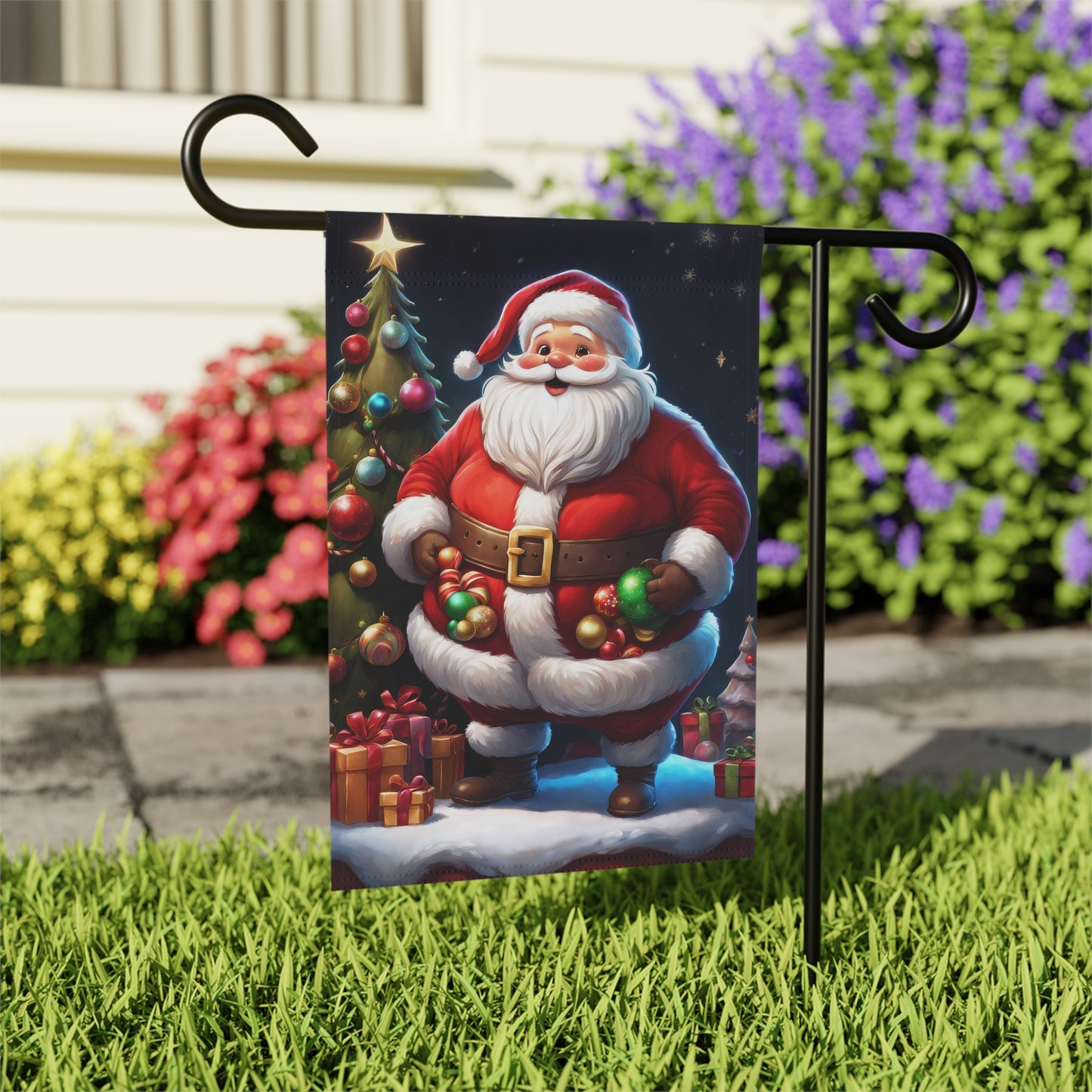 Santa Holiday Garden Flag/ House Banner