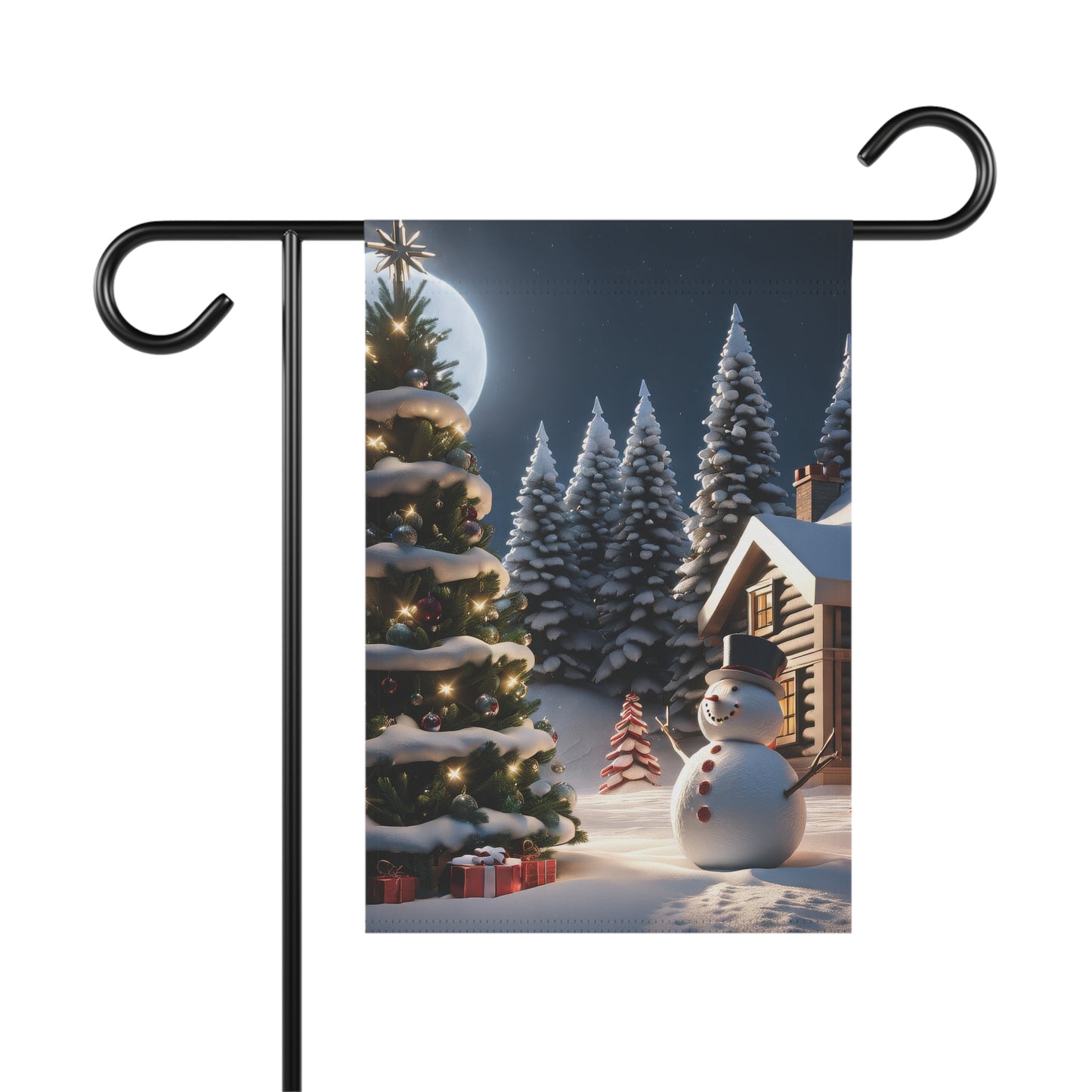 Festive Snowman Holiday Garden Flag/ House Banner