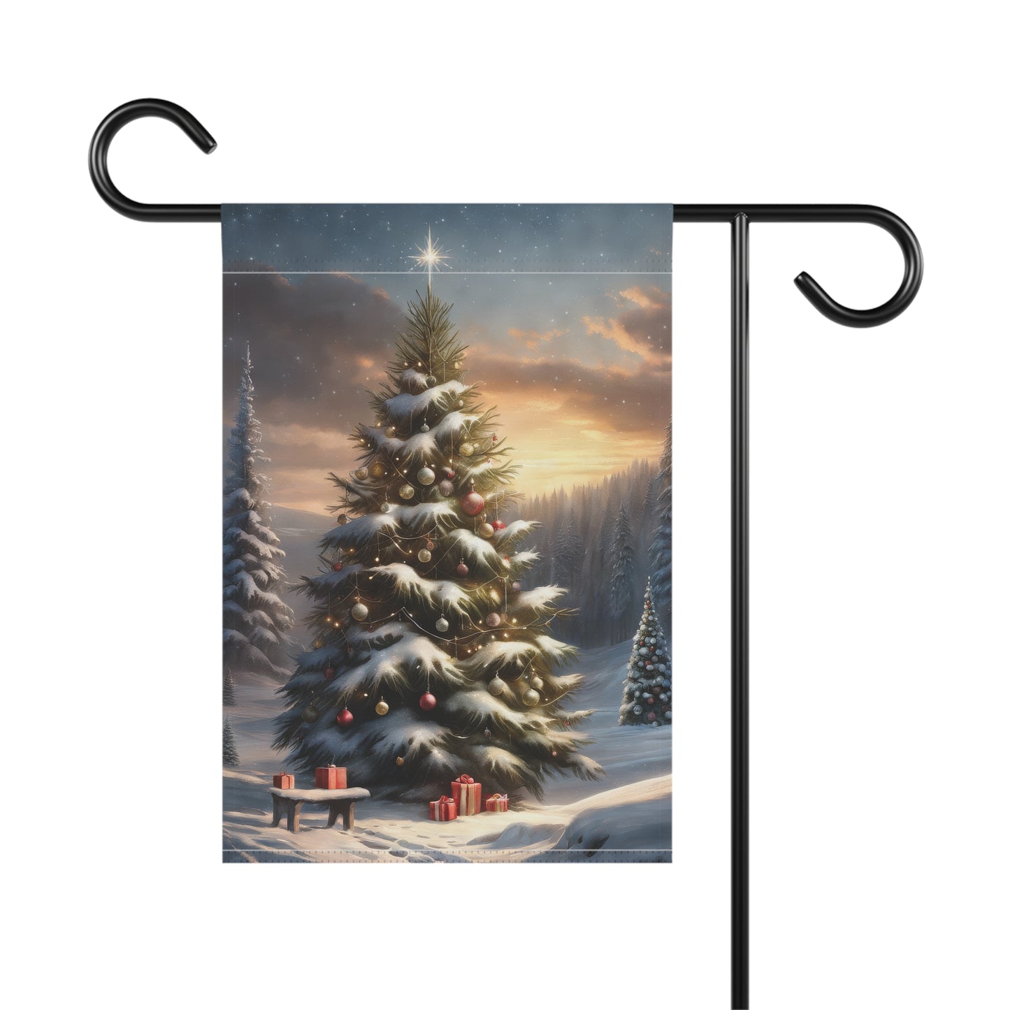 Snowy Winter Wonderland Garden Flag/ House Banner