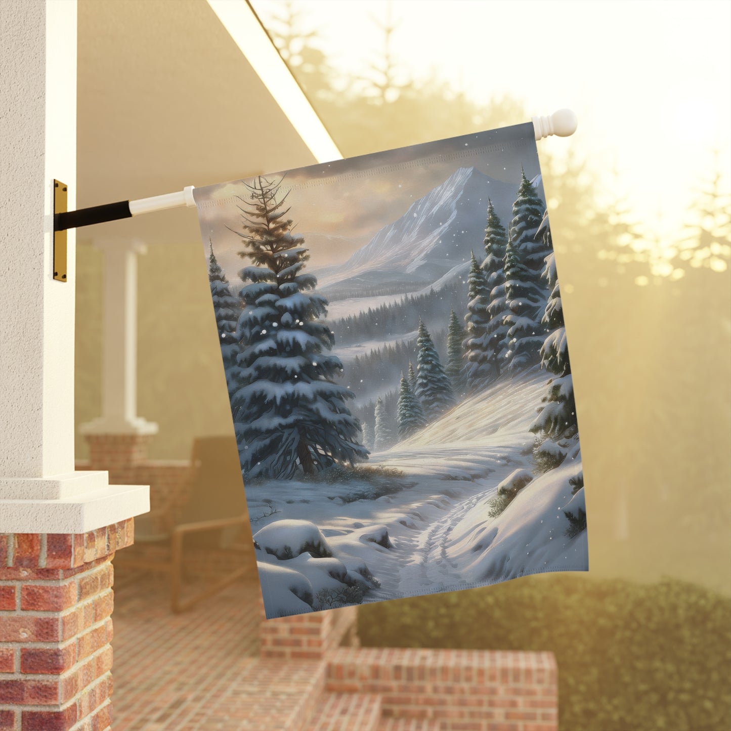 Beautiful Winter Wonderland Holiday Garden Flag/ House Banner