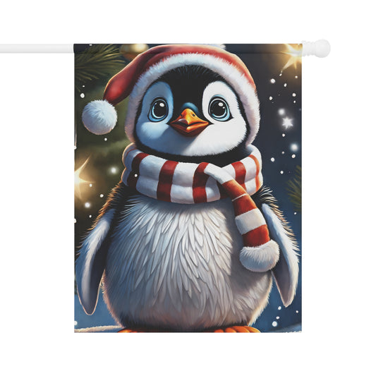 Christmas Penguin Holiday Garden Flag/ House Banner