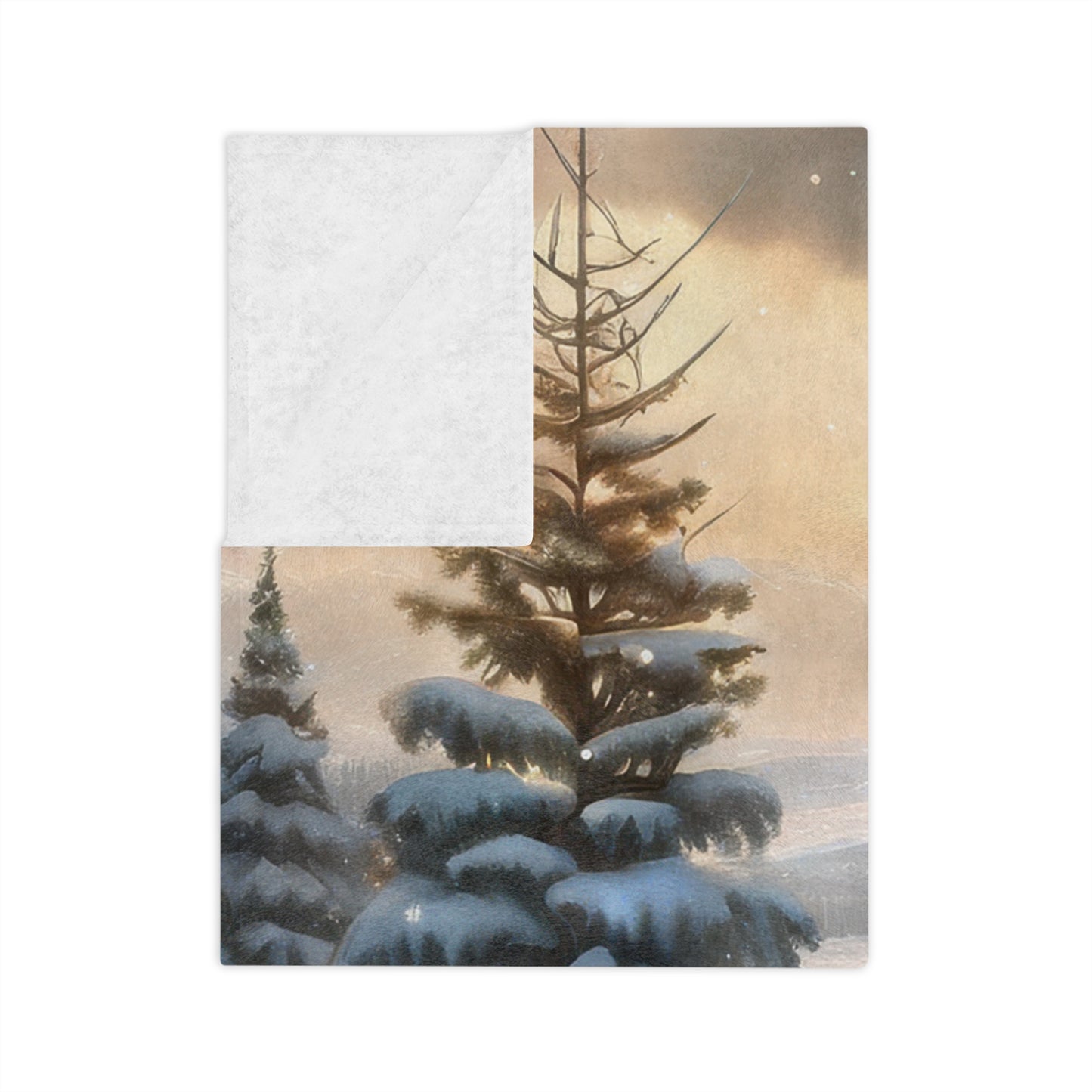 Plush Blanket with a Beautiful Winter Scene