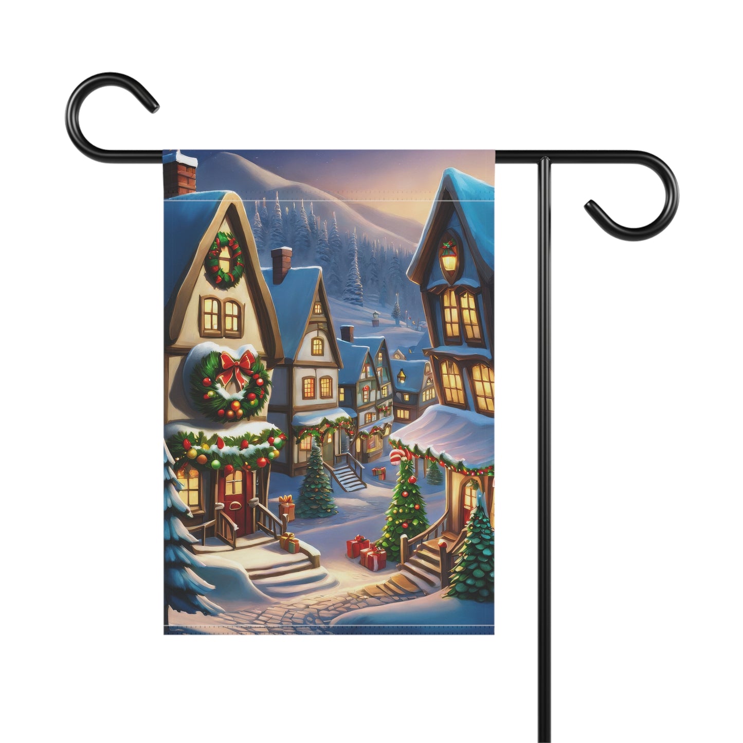 Charming Christmas Town Garden Flag/ House Banner