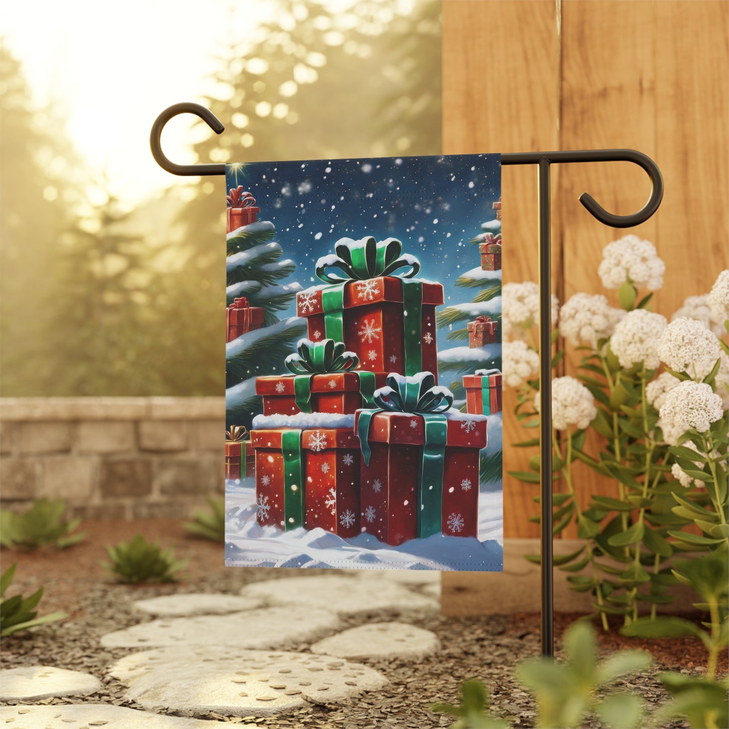 Holiday Presents Garden Flag/ House Banner