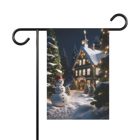 Cute Snowman Holiday Garden Flag/ House Banner