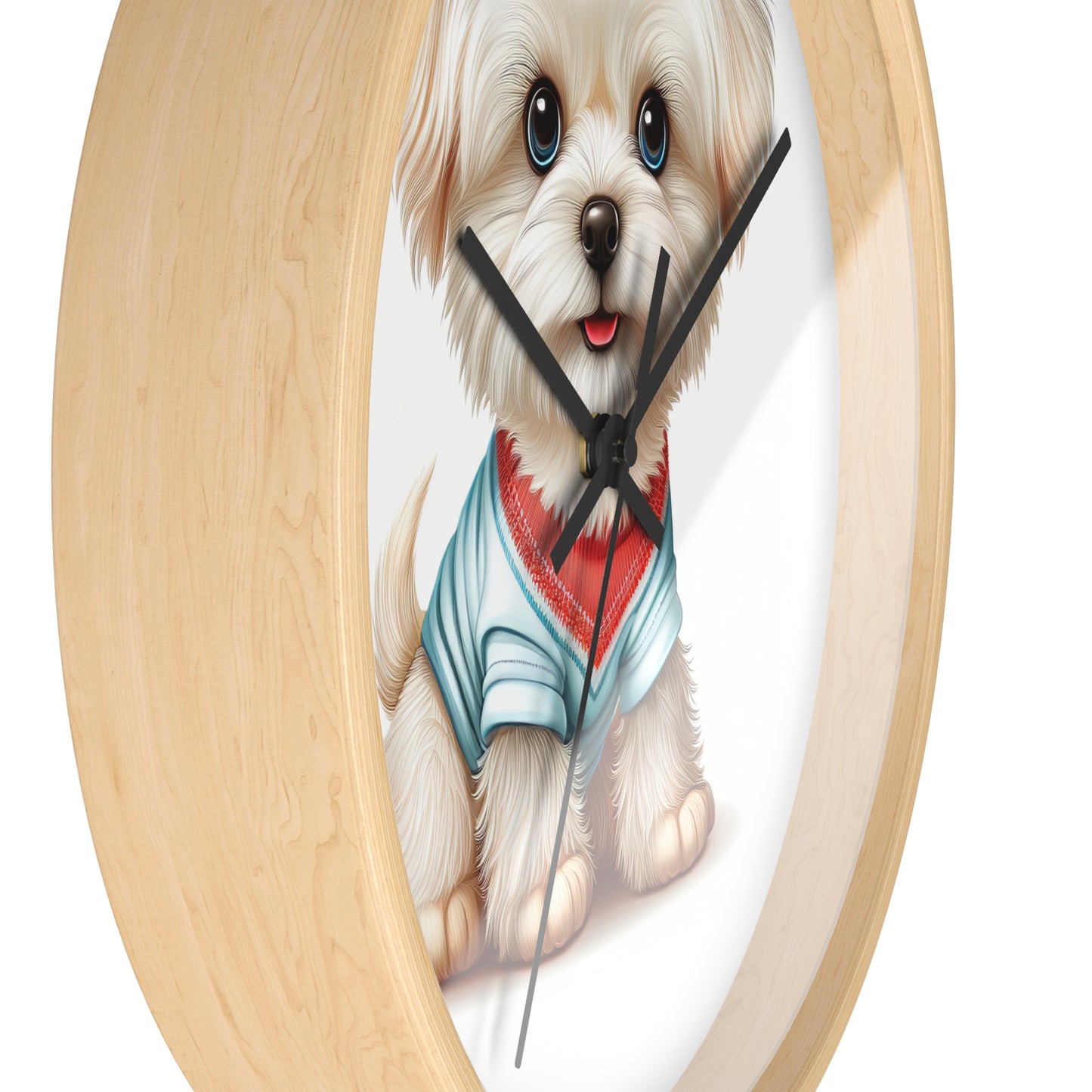 Maltese Puppy Wall Clock