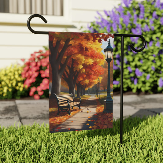 Garden Flag/House Banner with a Charming Autumn Scene