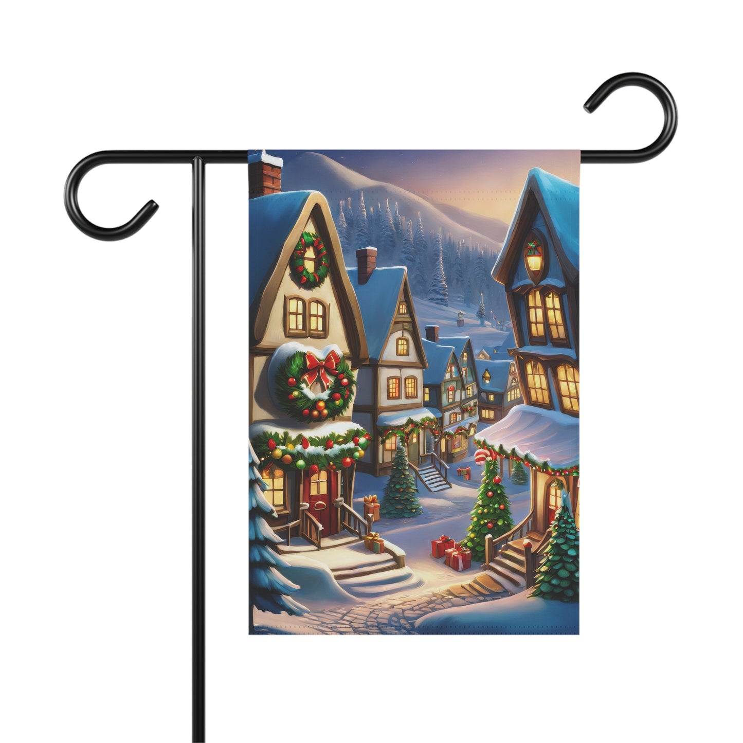 Charming Christmas Town Garden Flag/ House Banner