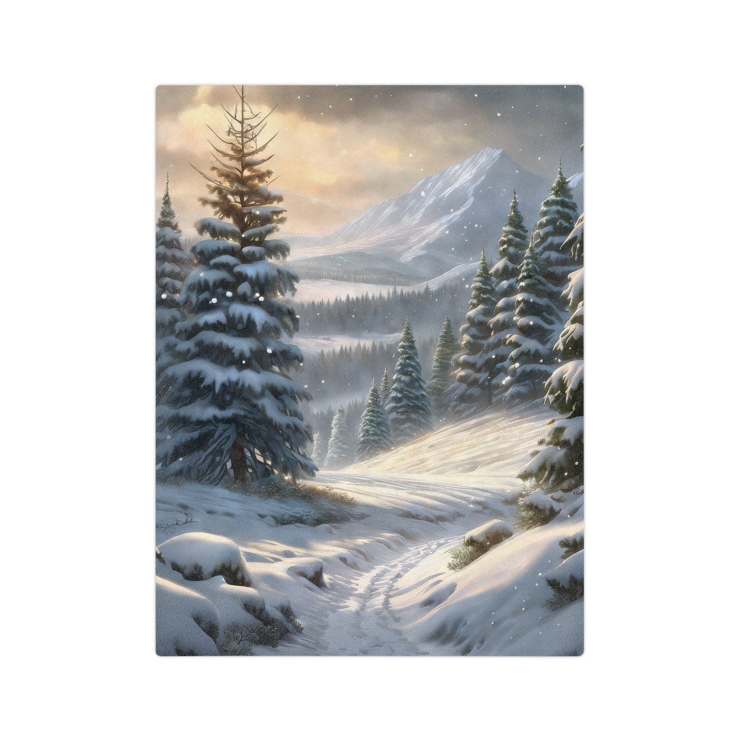 Plush Blanket with a Beautiful Winter Scene