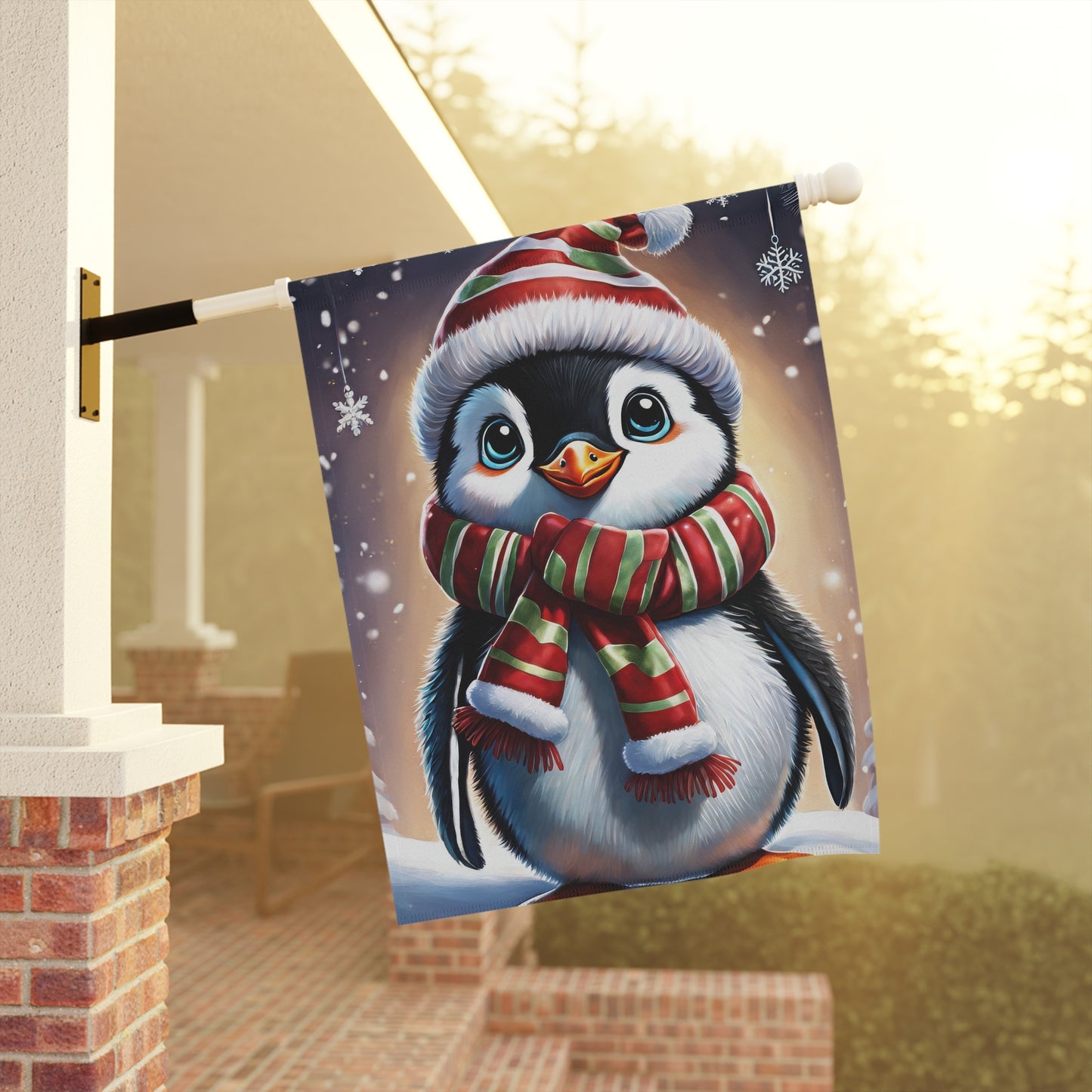 Holiday Penguin Garden Flag/ House Banner