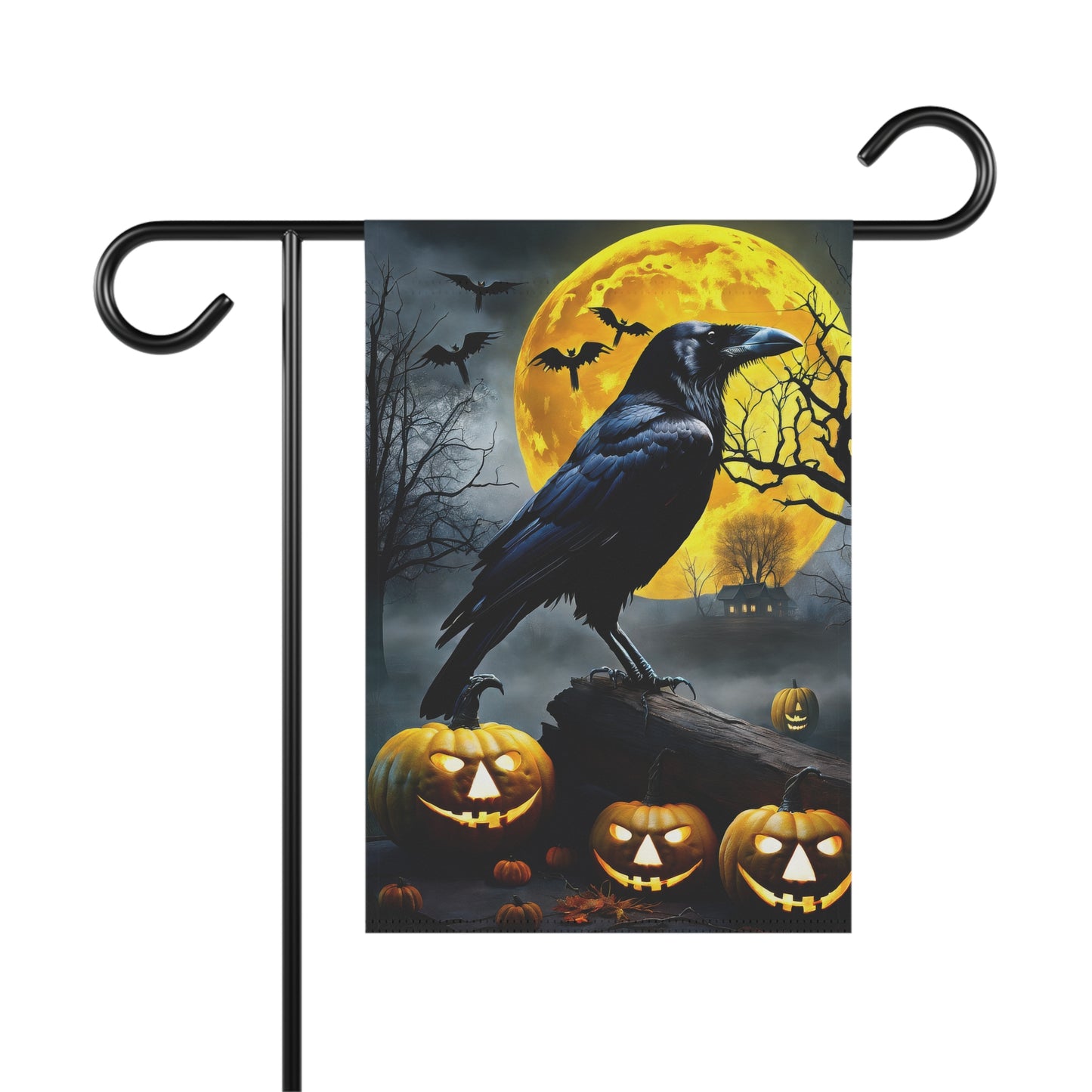 Creepy Crow Halloween Garden Flag/ House Banner